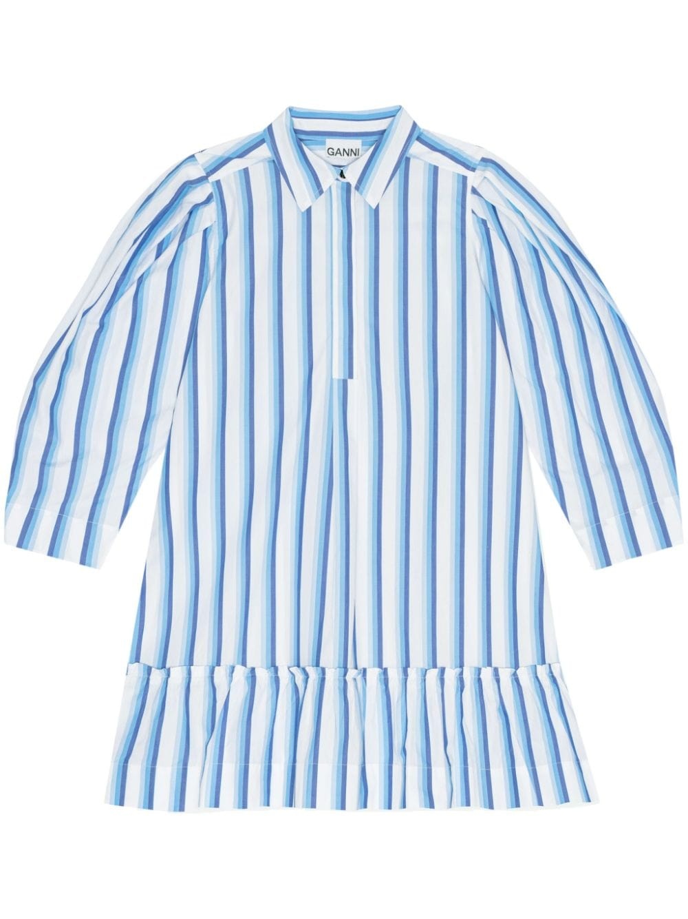 striped organic cotton shirtdress - 1