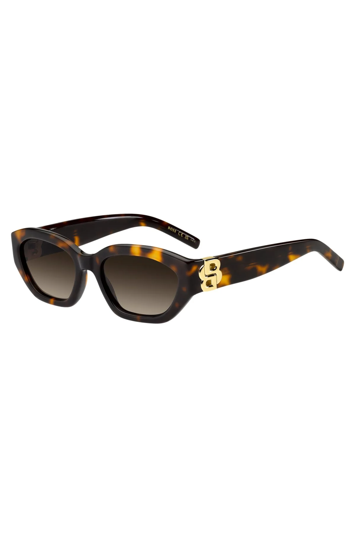 HAVANA-ACETATE SUNGLASSES WITH DOUBLE B MONOGRAM - 1