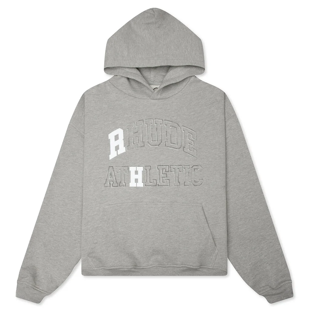 RHUDE ATHLETIC HOODIE - HEATHER GREY/WHITE - 1
