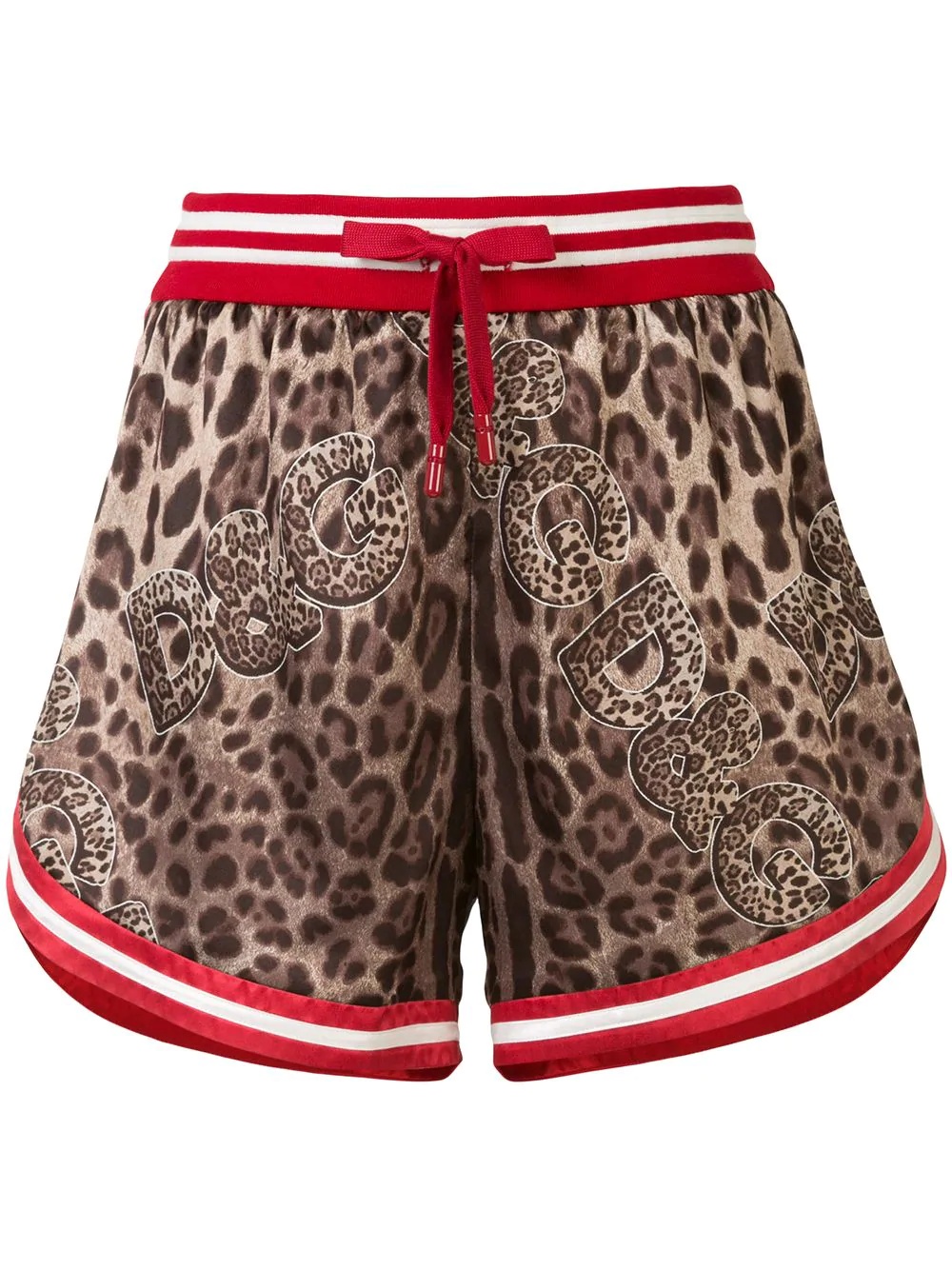 leopard logo print shorts - 1