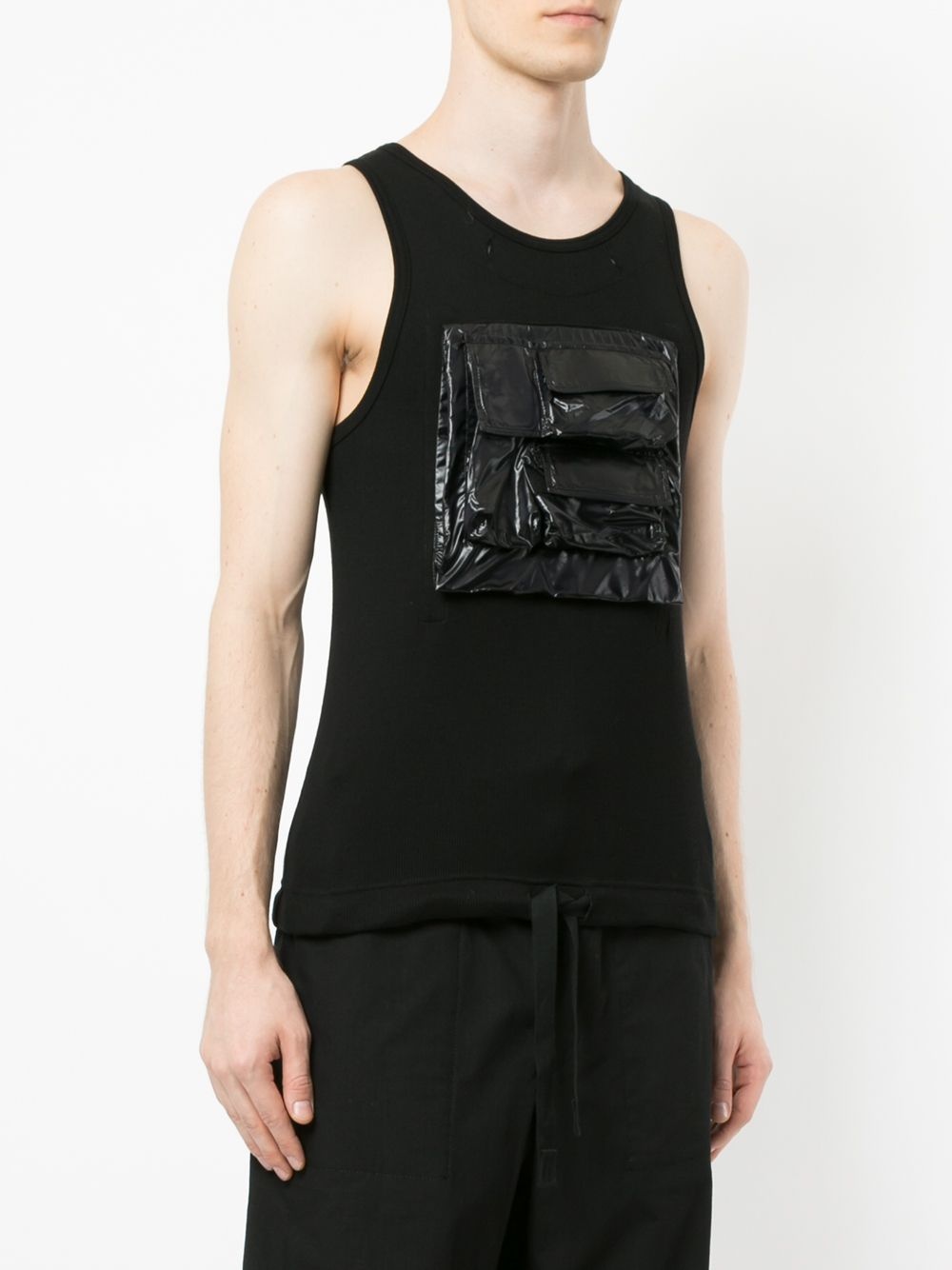 contrast patch vest top - 3