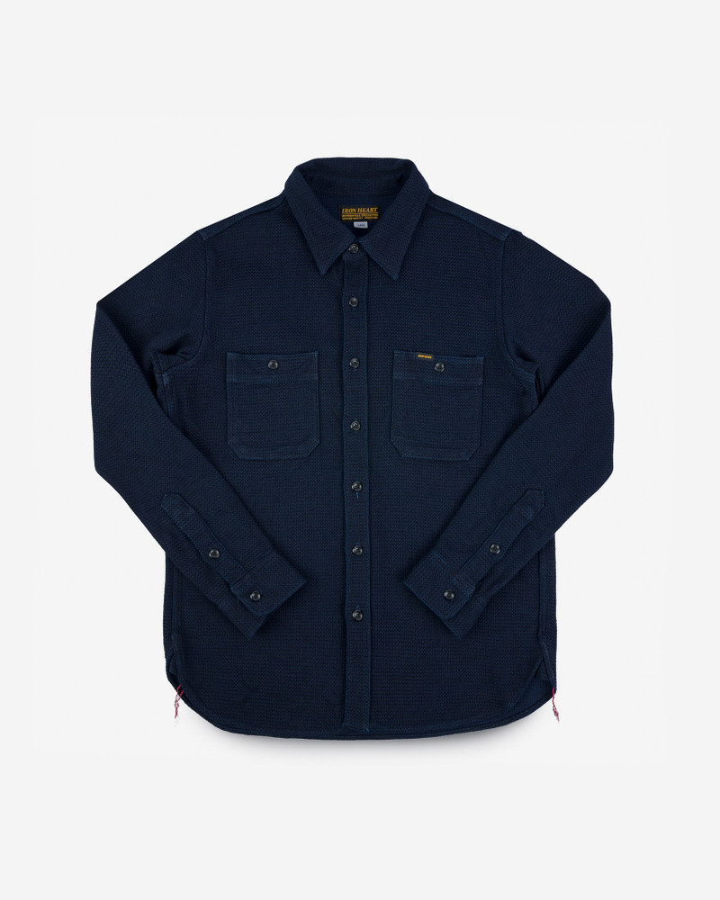 IHSH-380-IND 12OZ DOBBY CLOTH WORK SHIRT - INDIGO 1