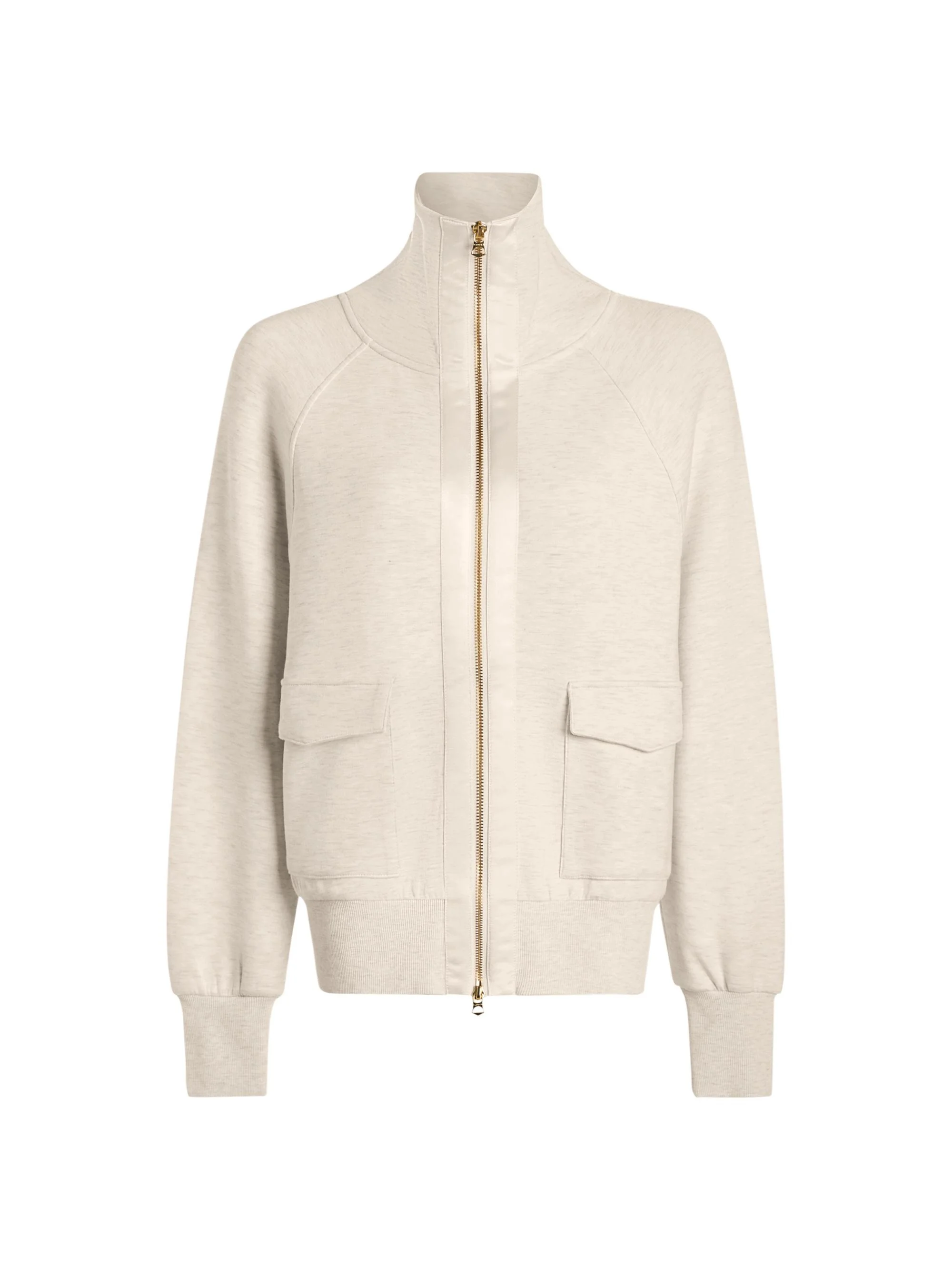 Women's Roxbury Solid Zip-Front Jacket - Ivory Marl - 1