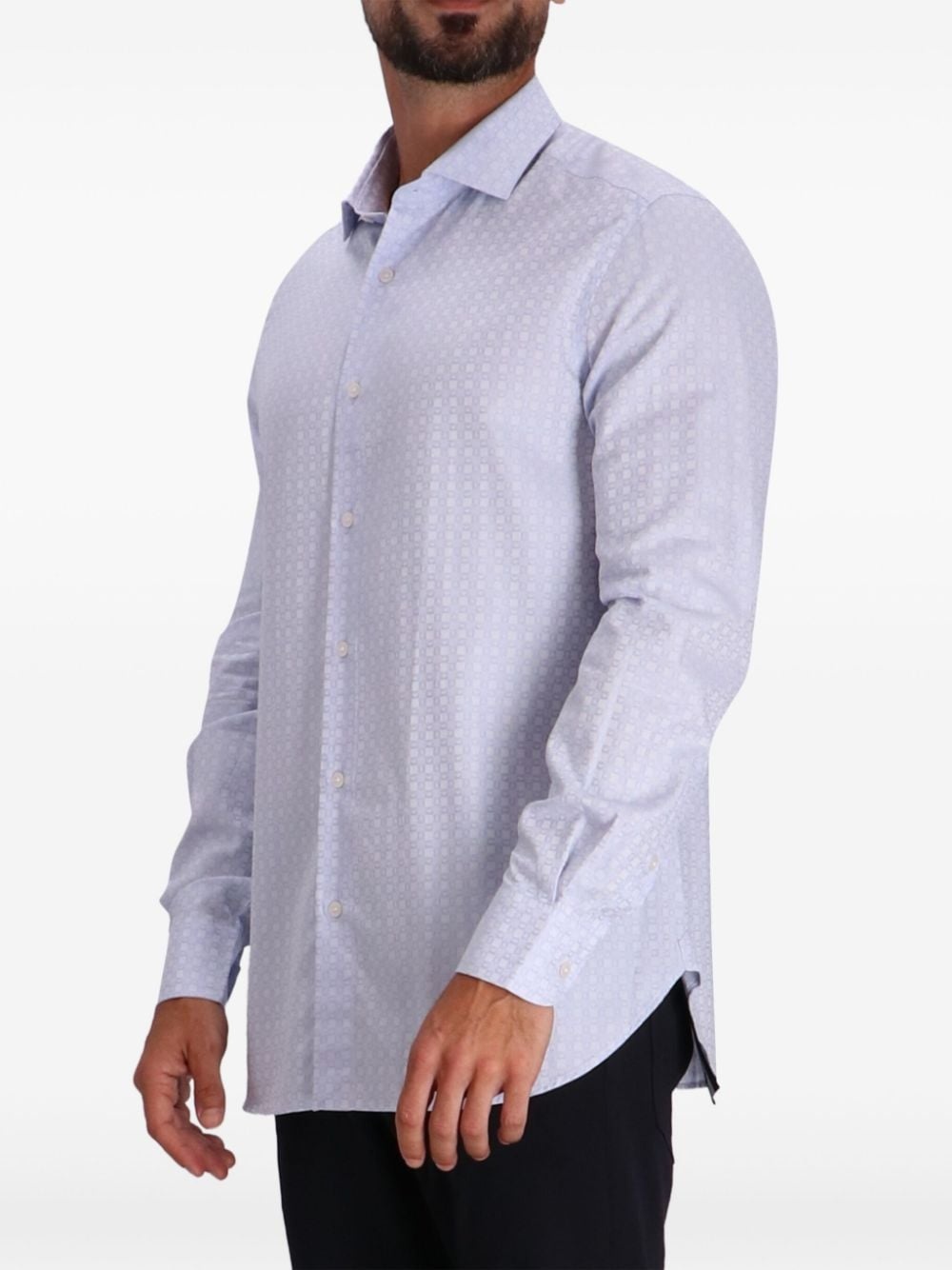 patterned-jacquard cotton shirt - 3