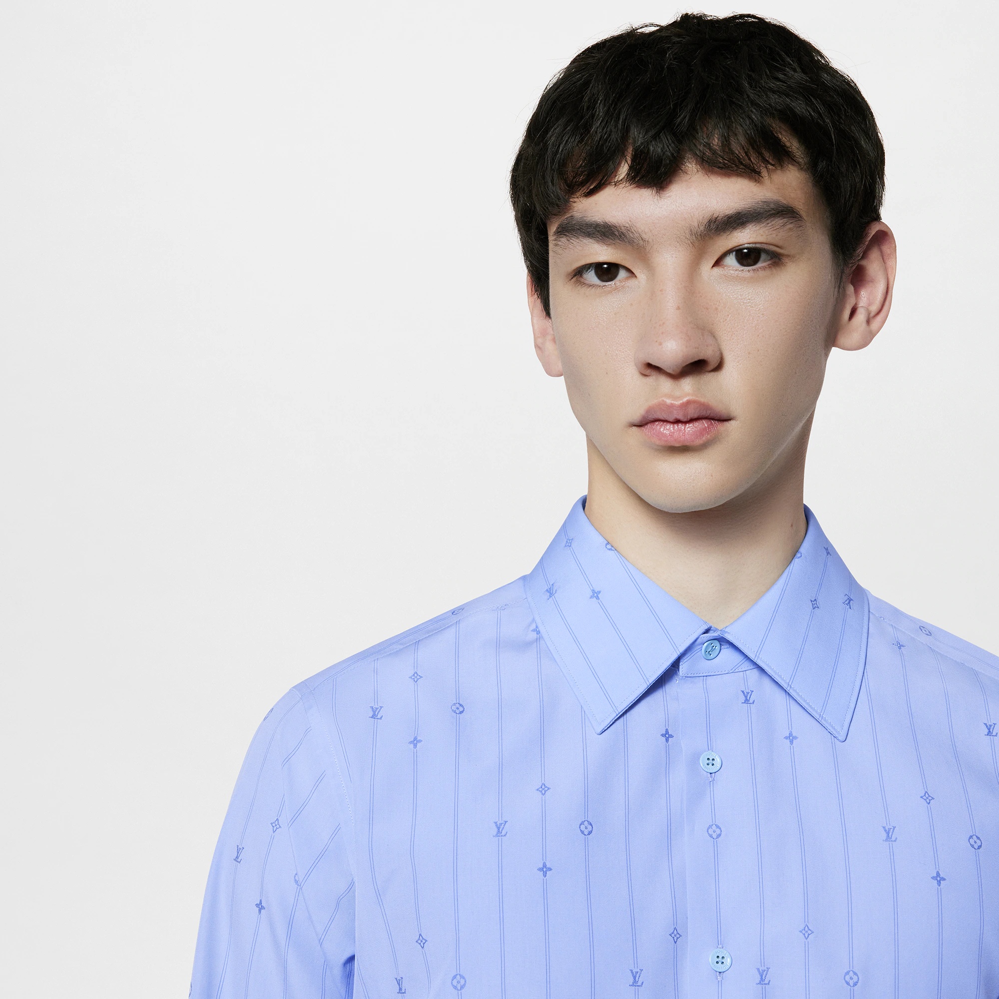 Cotton Long-Sleeved Slim Shirt - 4