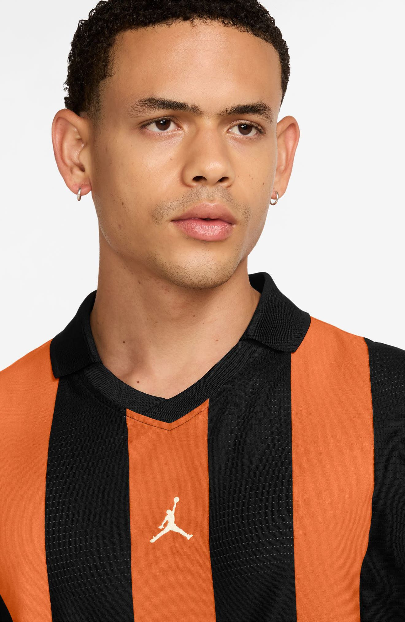 Jordan Brooklyn Collegiate Stripe Goalie Top in Black/Starfish/Sail at Nordstrom - 3
