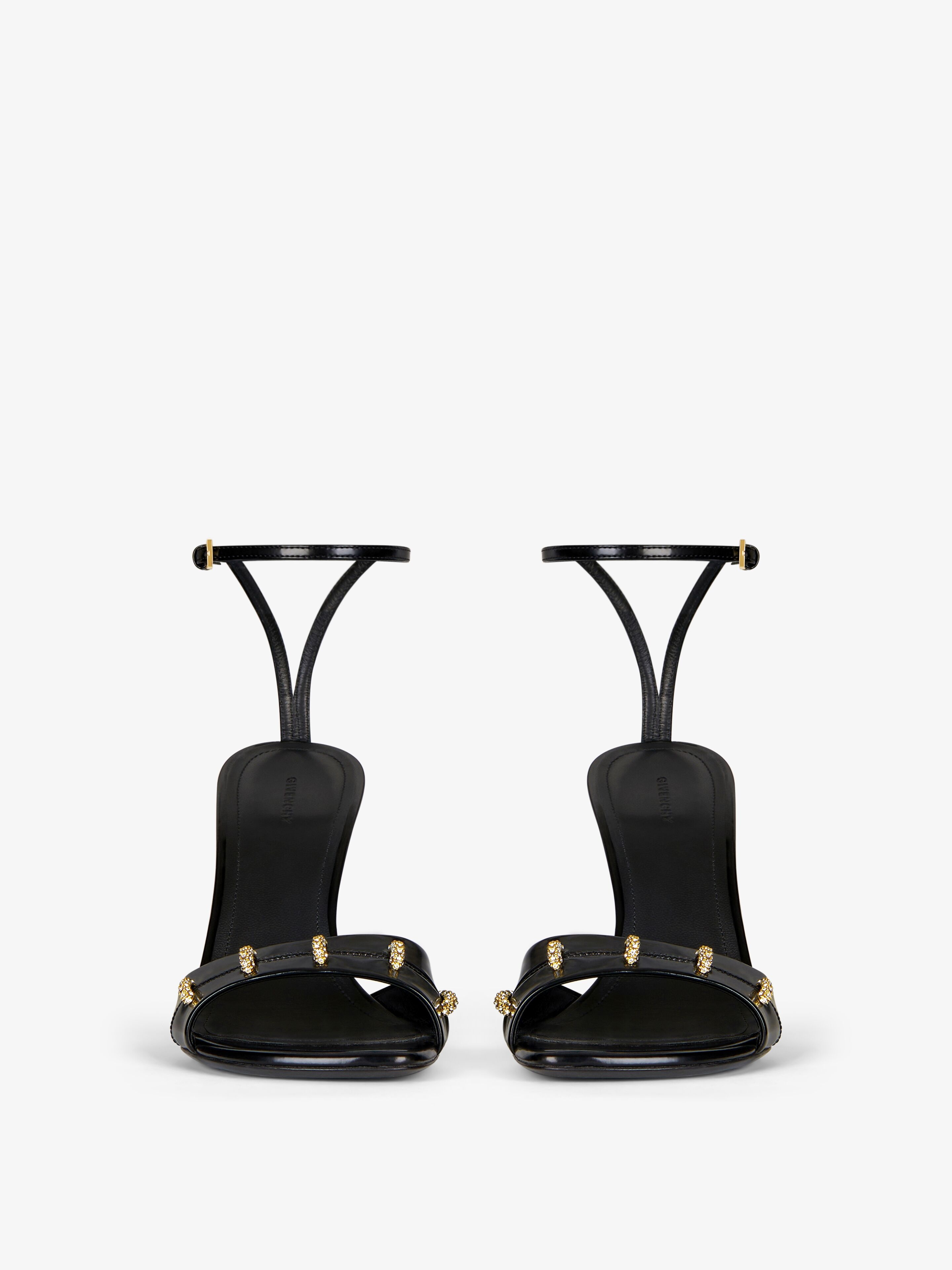 STITCH SANDALS IN LEATHER WITH CRYSTALS DETAILS - 3
