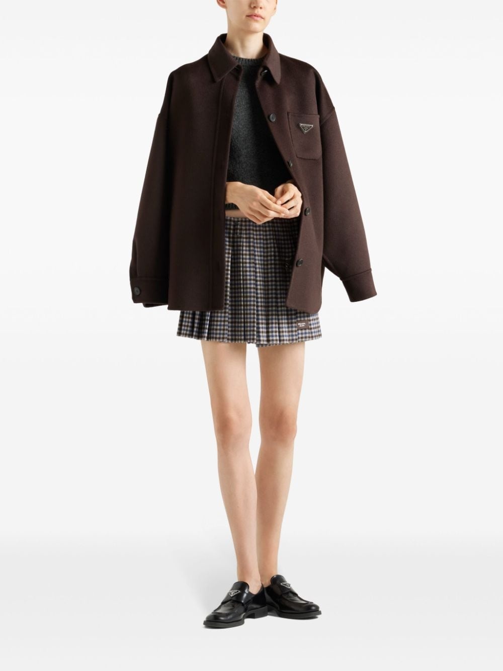 enamel-logo wool jacket - 2