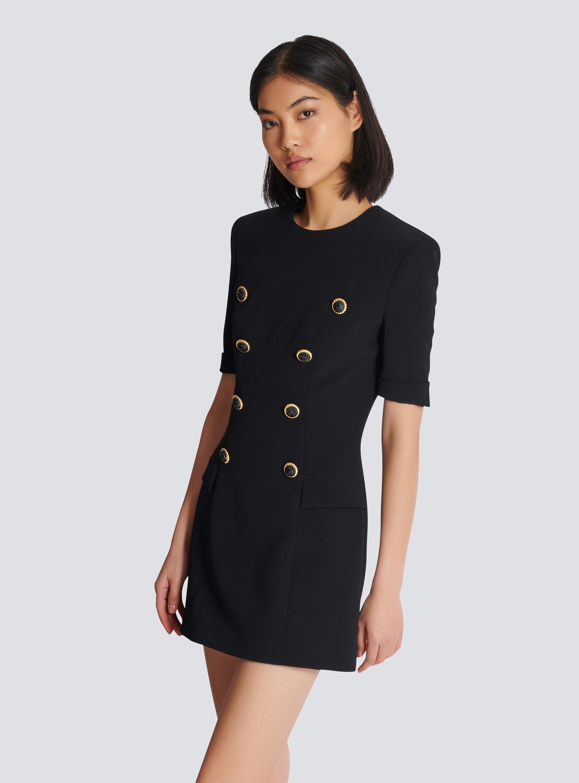 8-button crepe dress - 6