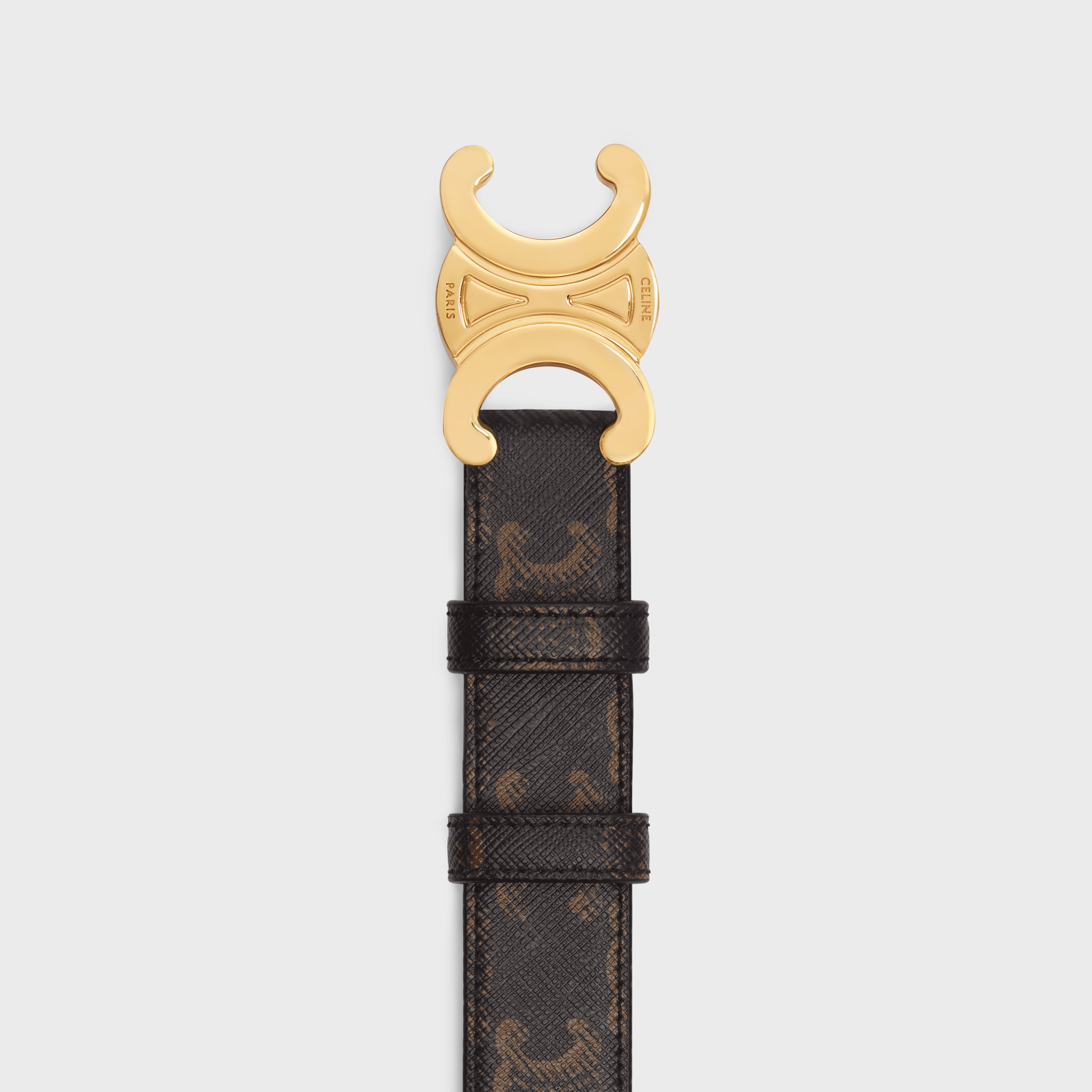 ★【CELINE】★Medium Triomphe Belt Triomohe Canvas Blac.k★ CELINE Medium Triomphe Belt in Triomphe Canvas | REVERSIBLE