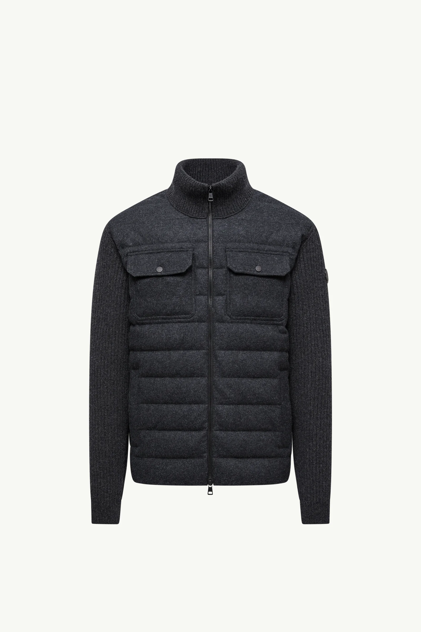 Padded Wool Zip-up Cardigan - 1