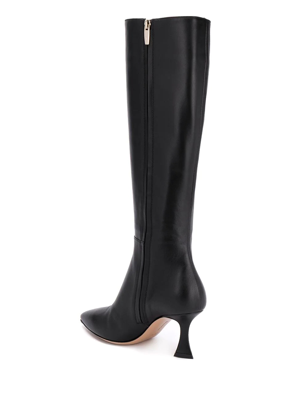 pointed knee-high leather boots - 3