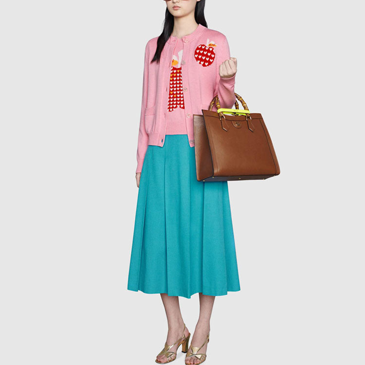 (WMNS) Gucci Les Pommes Cardigan 'Pink 664354-XKBYU-5943 - 6
