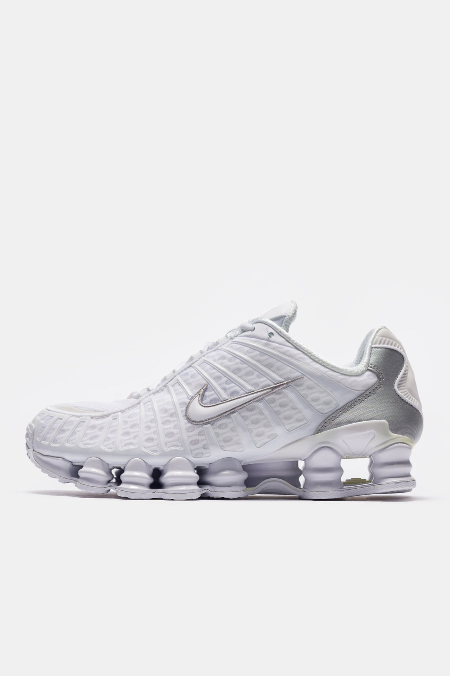 Shox TL Sneaker in White/White/Metallic Silver - 1