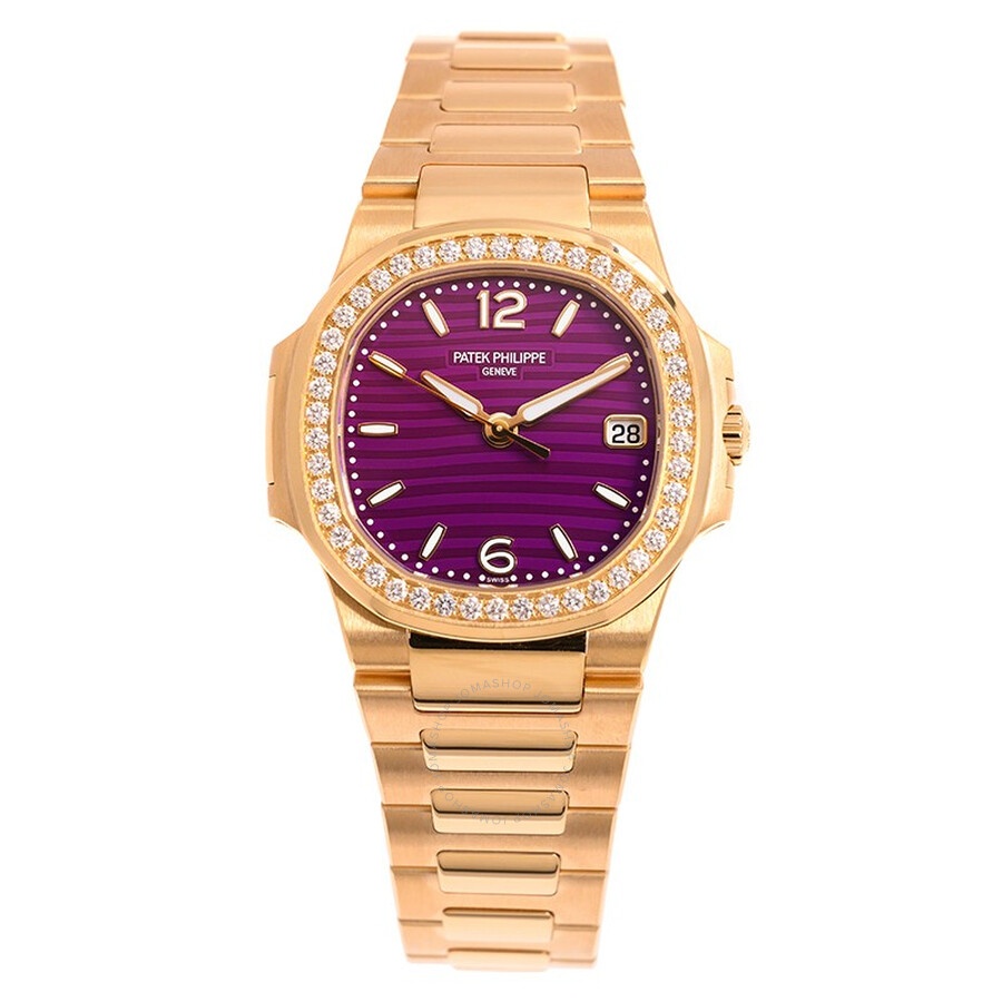 Patek Philippe Nautilus Quartz Diamond Purple Dial Ladies Watch 7010-1R-013 - 2