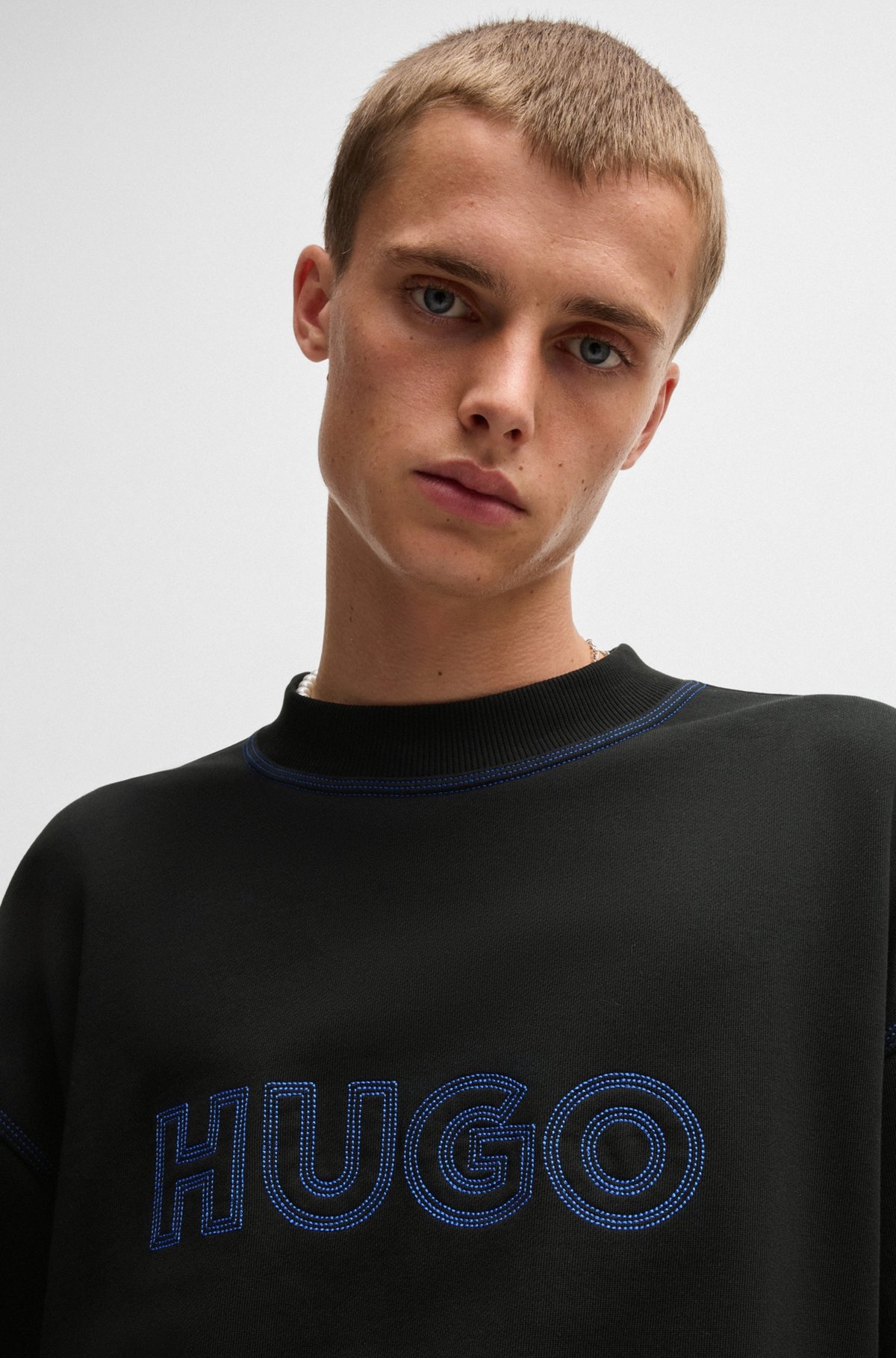 COTTON-TERRY LOOSE-FIT SWEATSHIRT WITH STITCHED LOGO - 3