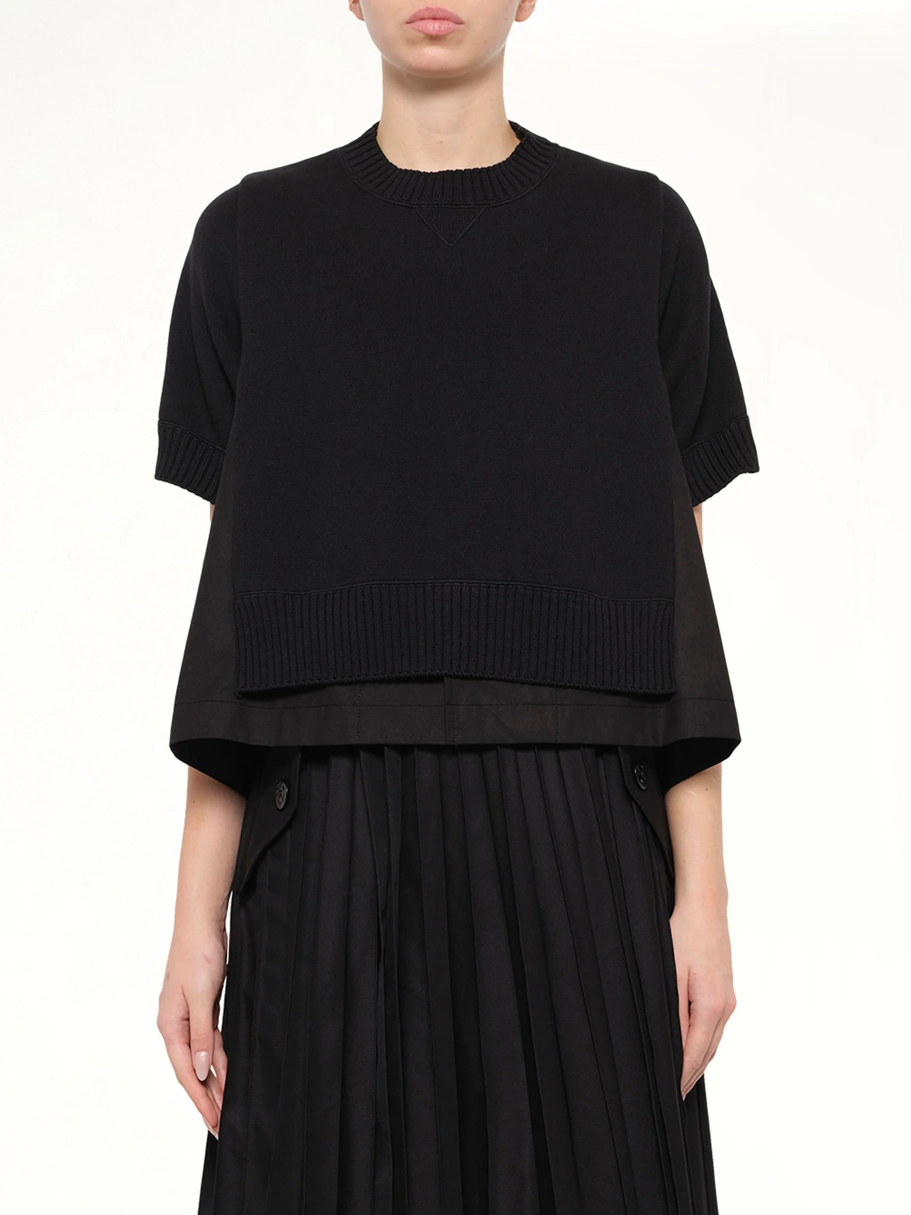 Cotton Weather x Cotton Cashmere Knit Sweater in Black - 1