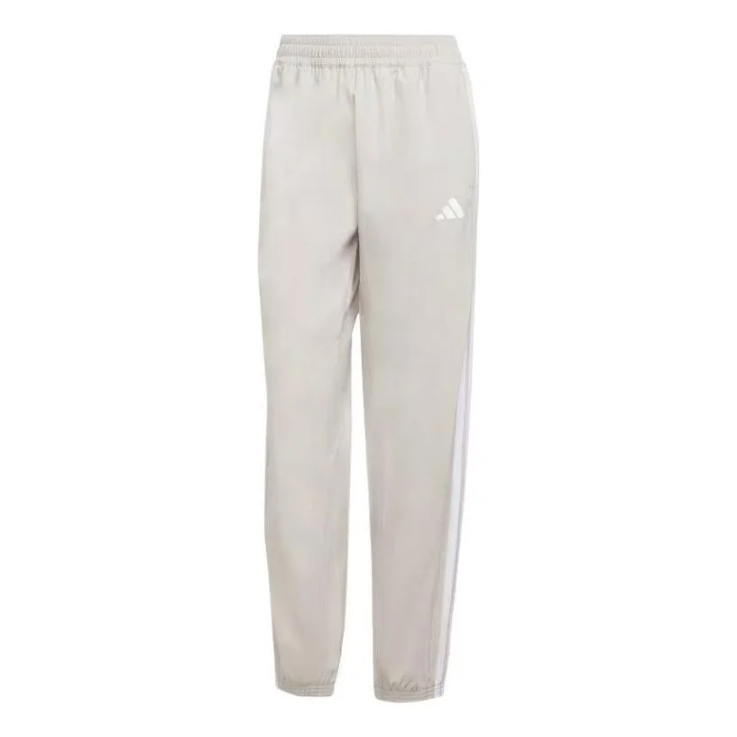 (WMNS) adidas Train Essentials 3 Stripes Woven Pants 'Beige White' JD6522 - 1