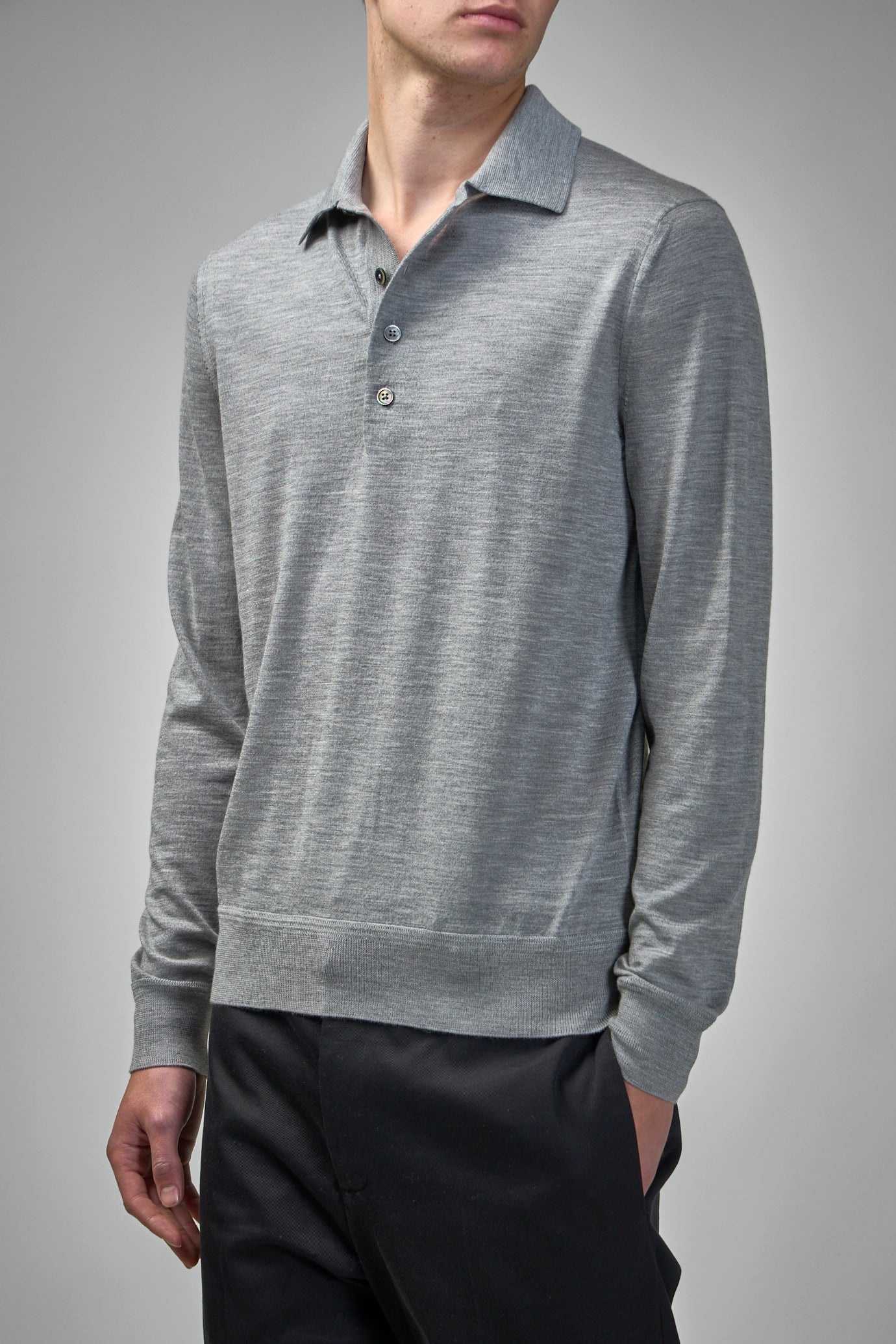 Fine Gauge Pure Wool LS Polo - 4