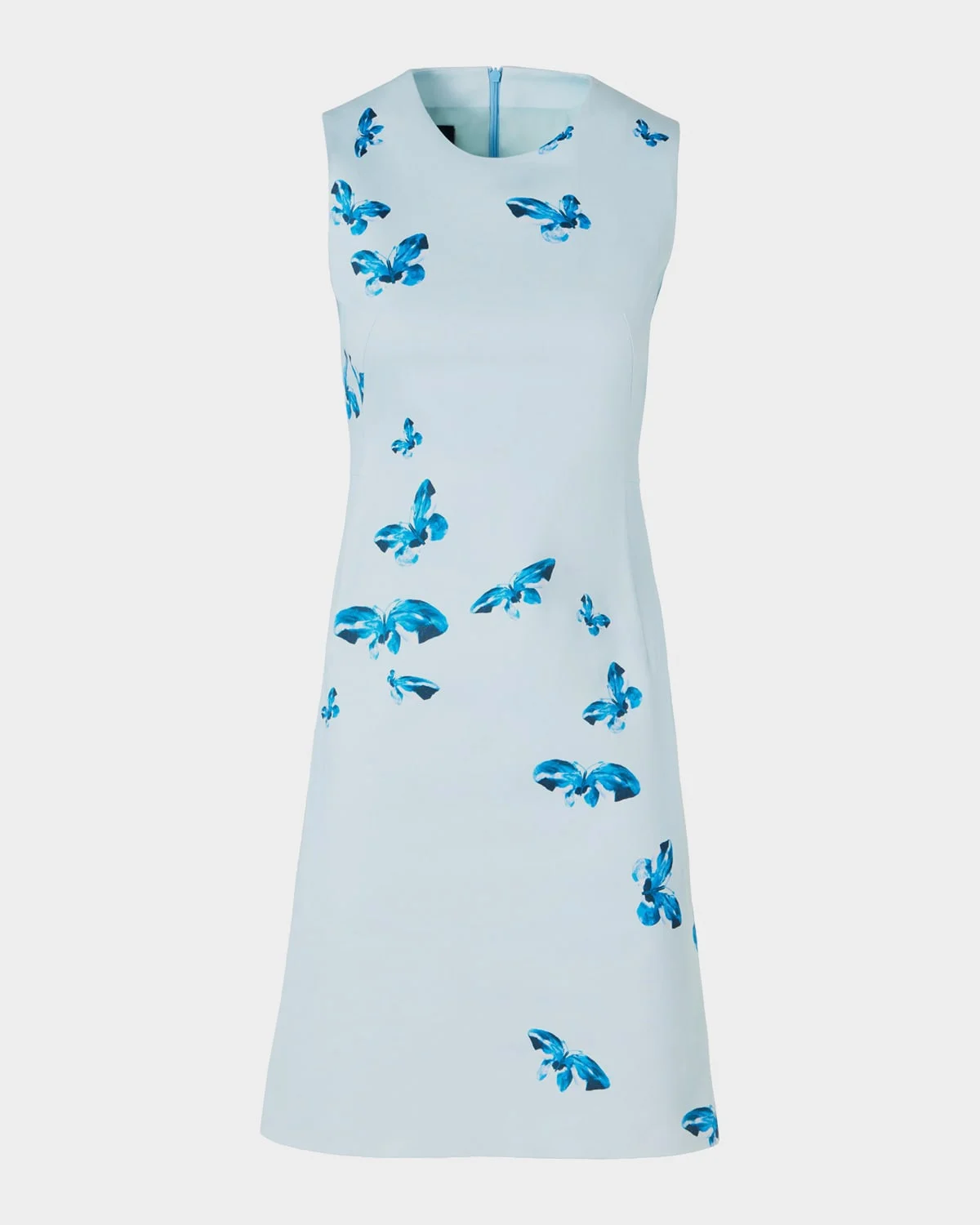 Exclusive Butterfly-Print Cotton-Silk Sleeveless Mini Dress - 1