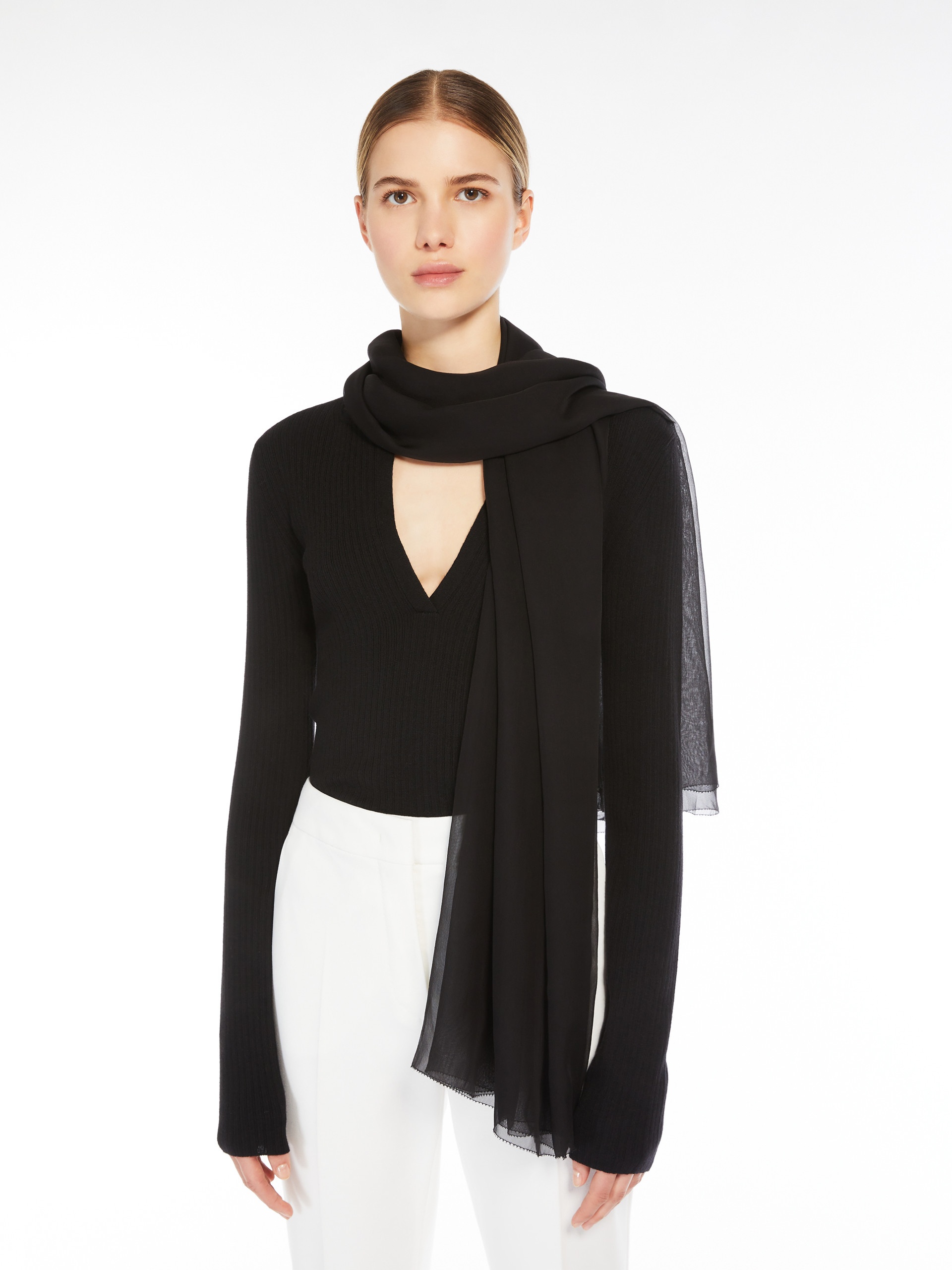 RIVERA Silk chiffon stole - 4