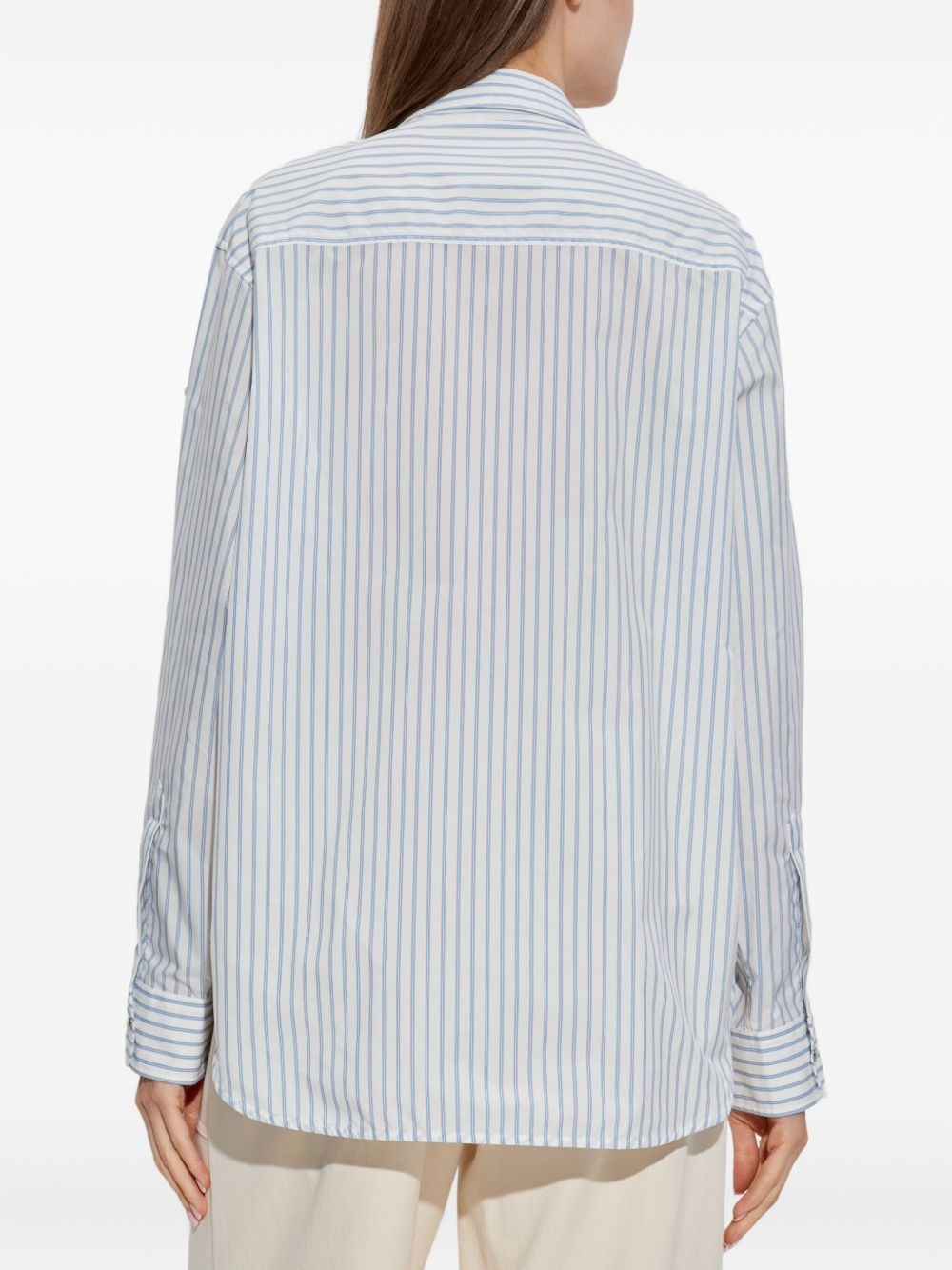 striped zip-up shirt - 4
