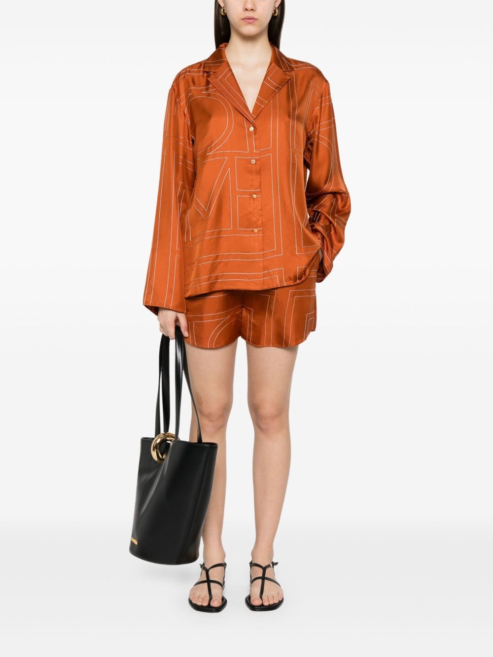 monogram silk shorts - 2