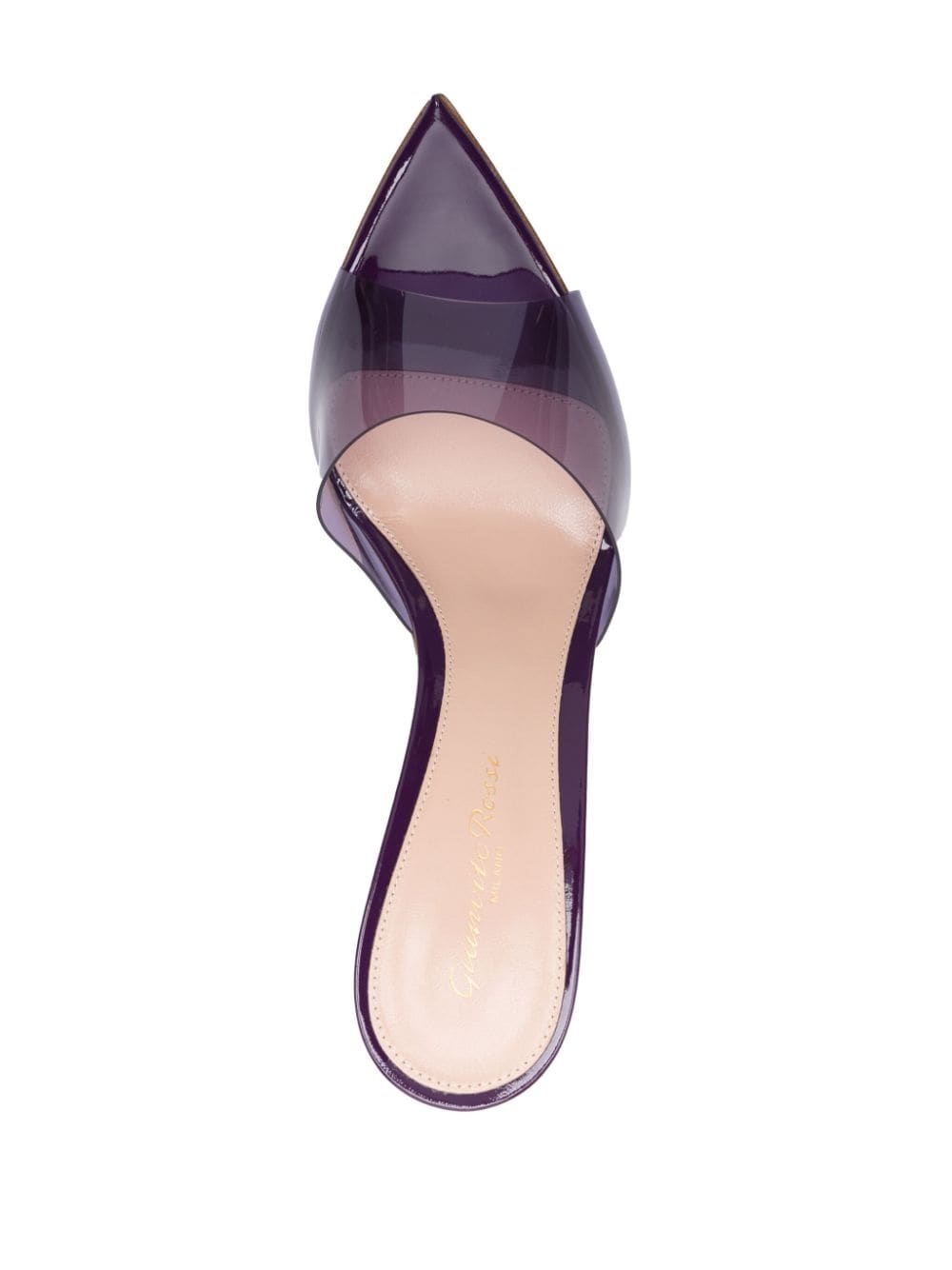 Gianvito Rossi Elle 85mm transparent-strap mules - Purple