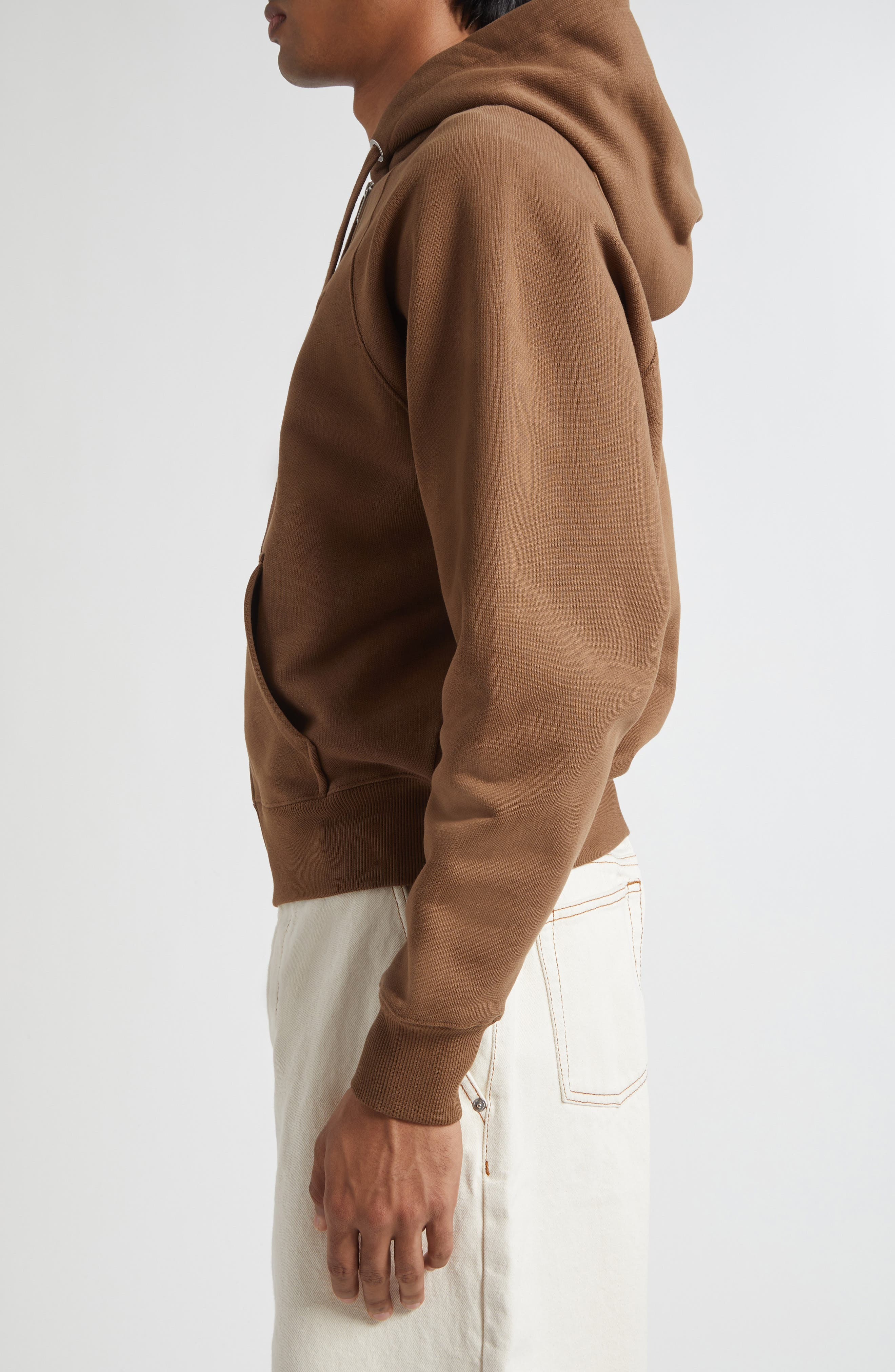 AMI PARIS Ami de Coeur Embroidered Hoodie in Hazelnut at Nordstrom - 3