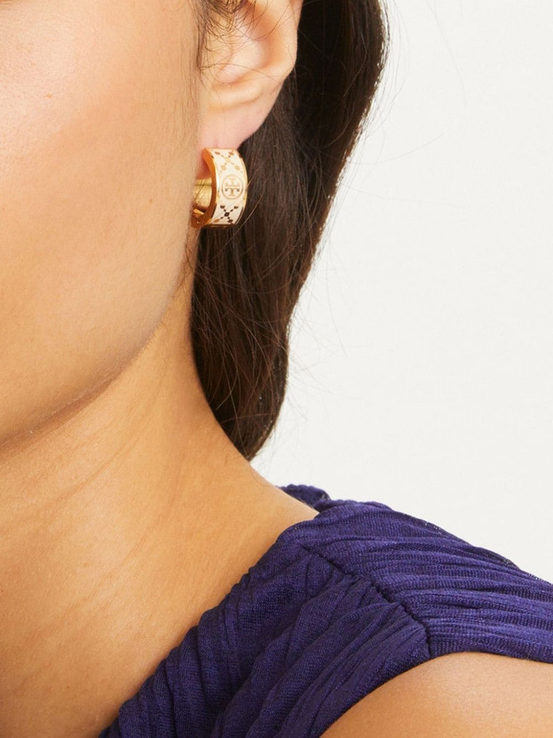 small T monogram hoop earrings 3