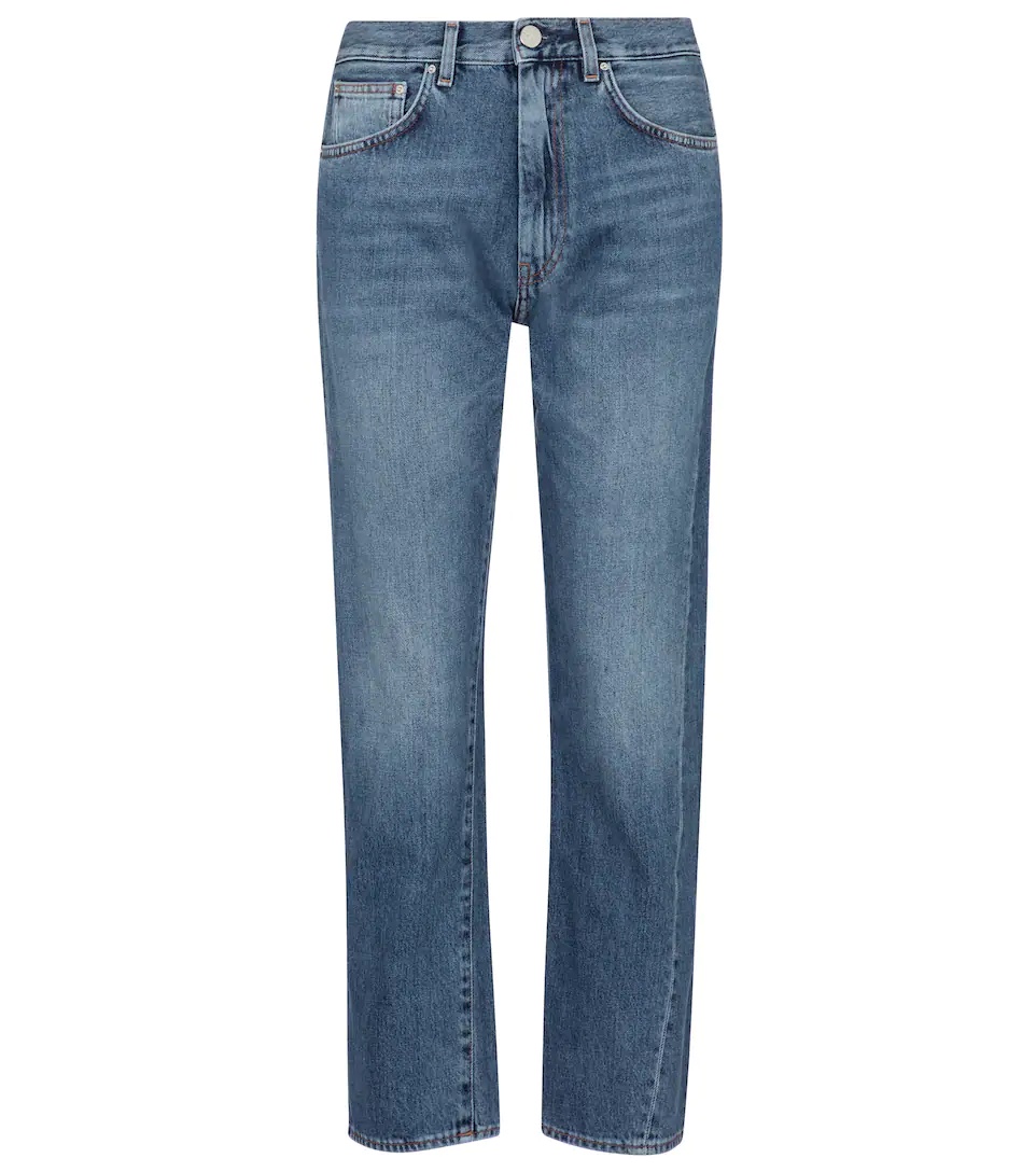 Mid-rise twisted-seam straight jeans - 1