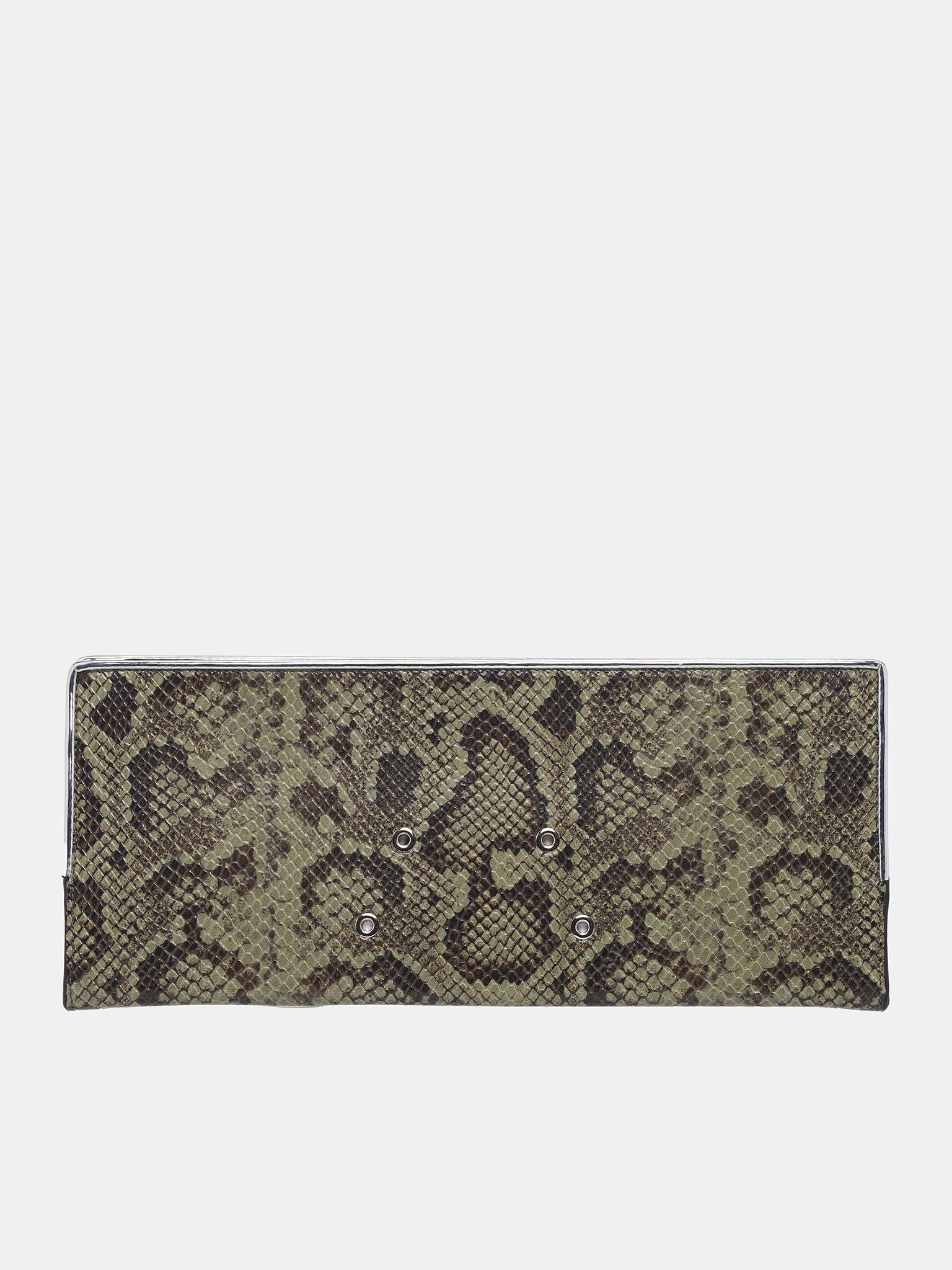 Python Print Leather Clutch - 4