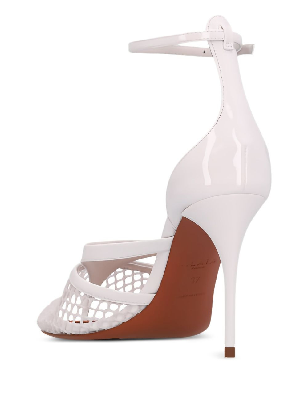 90mm Infradito fishnet leather sandals - 2