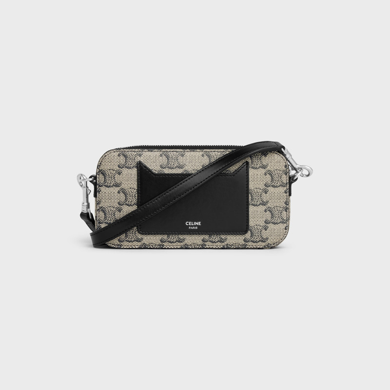 Horizontal pouch in TRIOMPHE CANVAS WITH CELINE PRINT 3