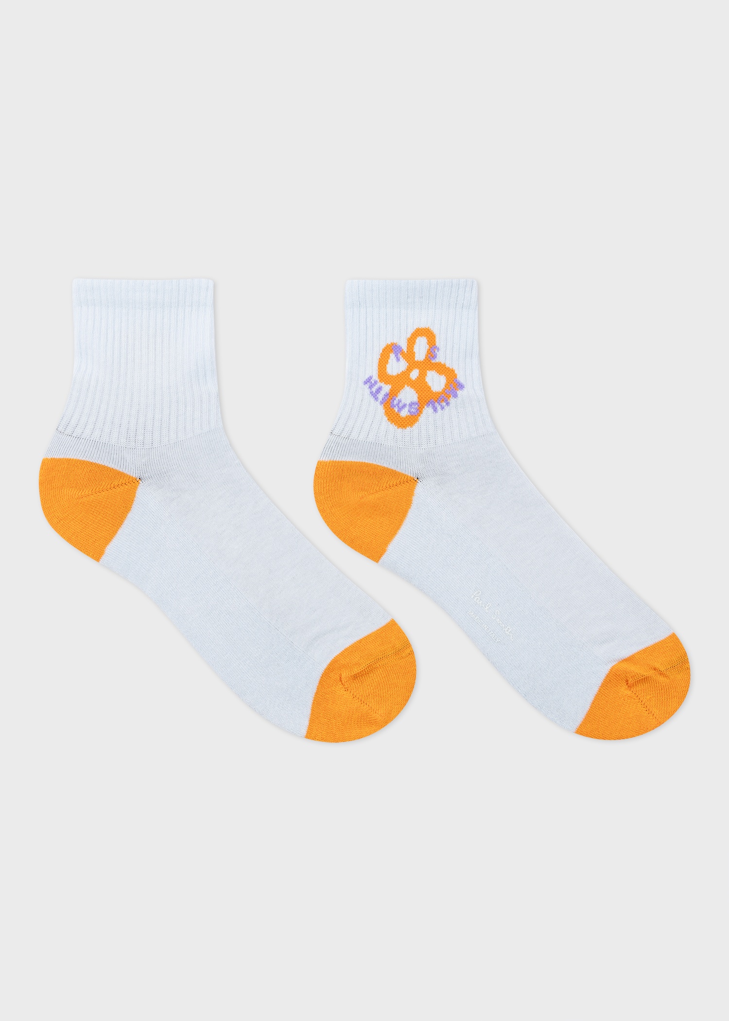 Women's Blue 'Happy' Flower Socks - 2