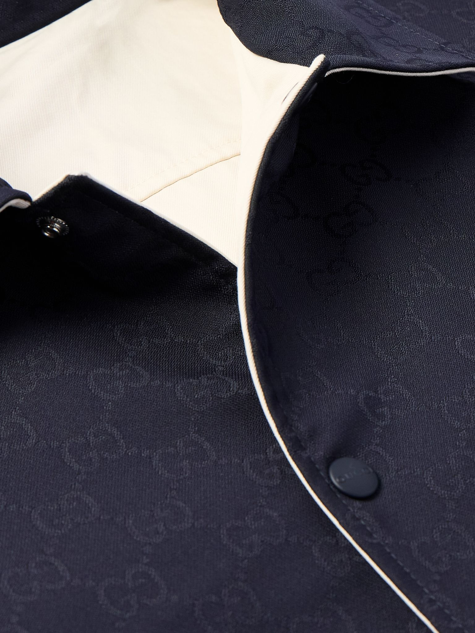 Reversible Logo-Jacquard Cotton Bomber Jacket Midnight blue - 5