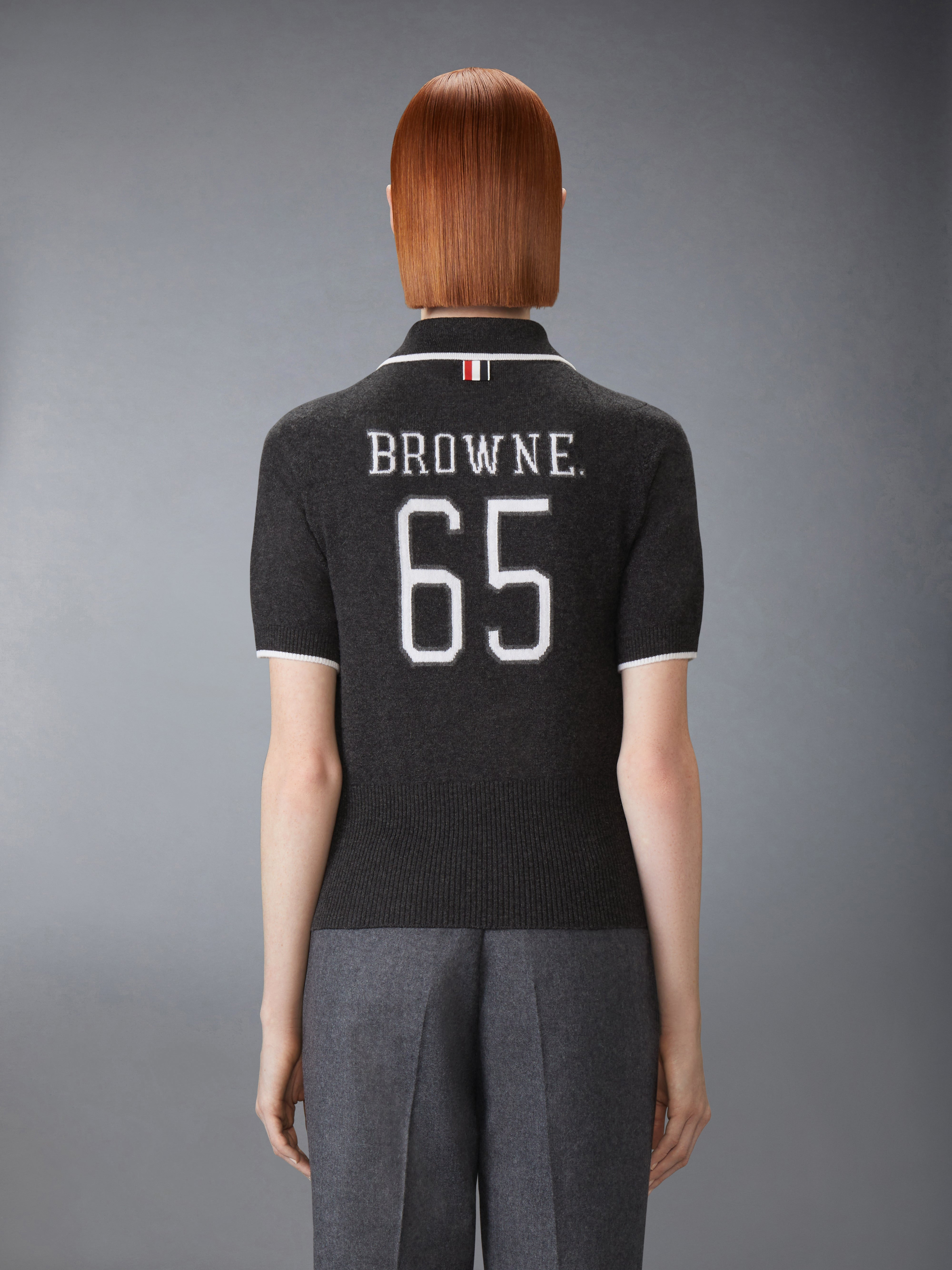 BROWNE 65 JERSEY INTARSIA CASHMERE POLO - 3