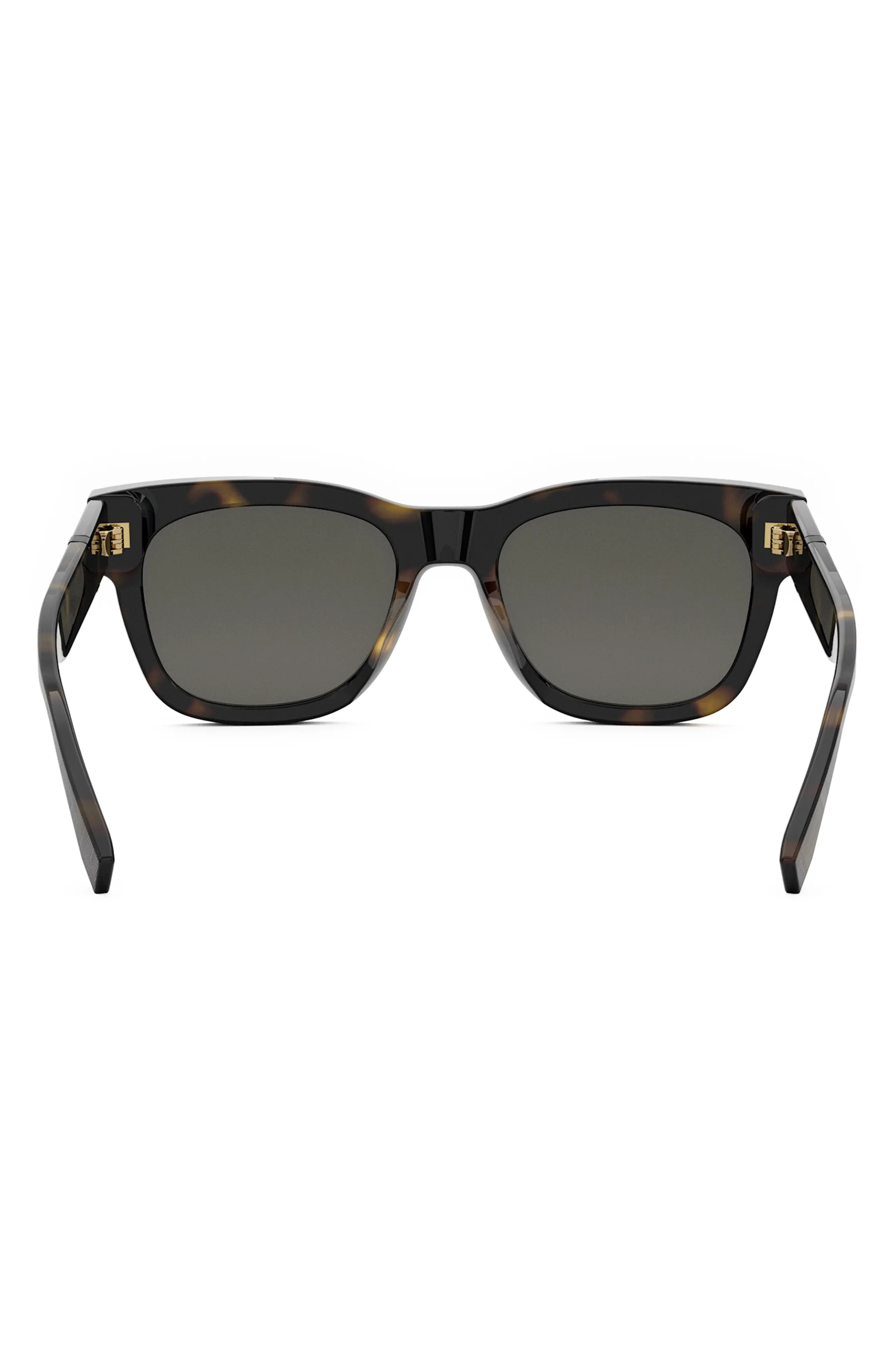 'Fendi Diagonal 51mm Square Sunglasses in Dark Havana /Smoke - 4