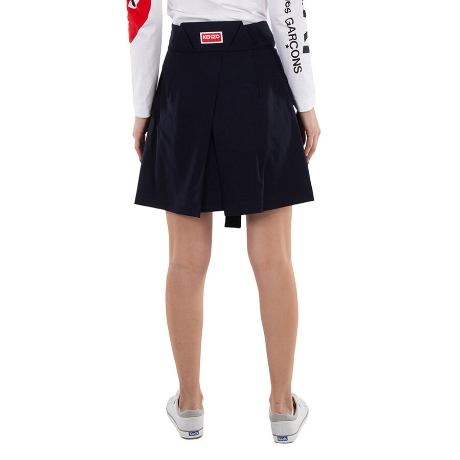 Kenzo A-Line Virgin Wool Pleated Mini Skirt - 4
