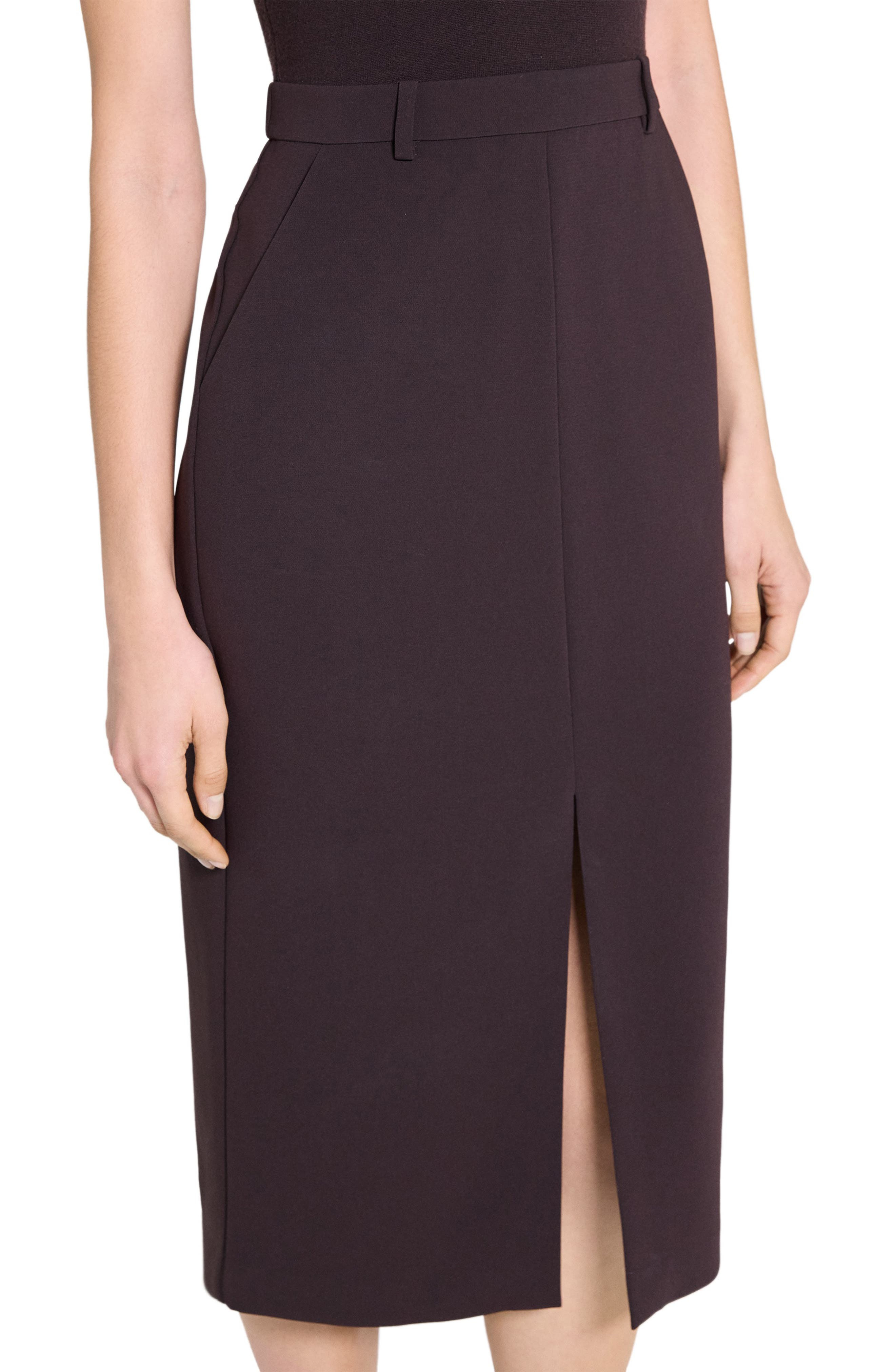 Theory Sleeveless Turtleneck Midi Dress in Dark Cacao at Nordstrom - 4