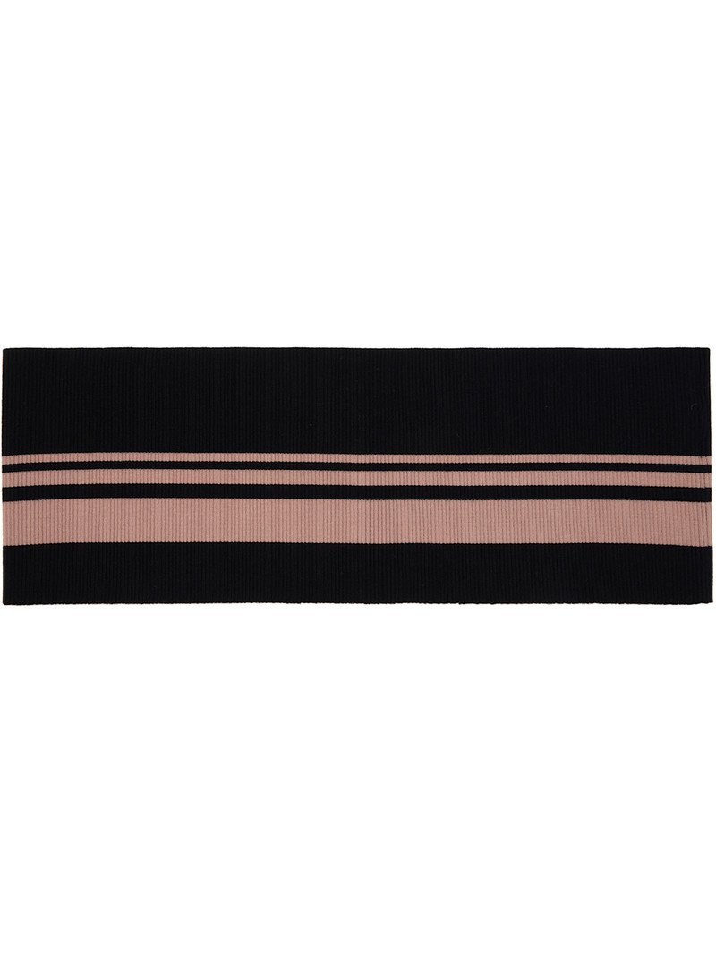 Dries Van Noten Black Ribbed Waistband Belt outlook