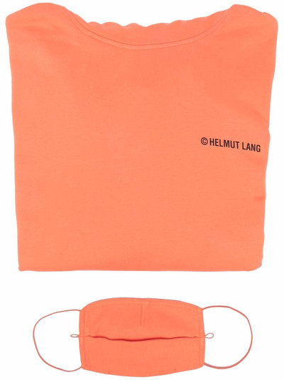 Helmut Lang logo-print cotton hoodie outlook