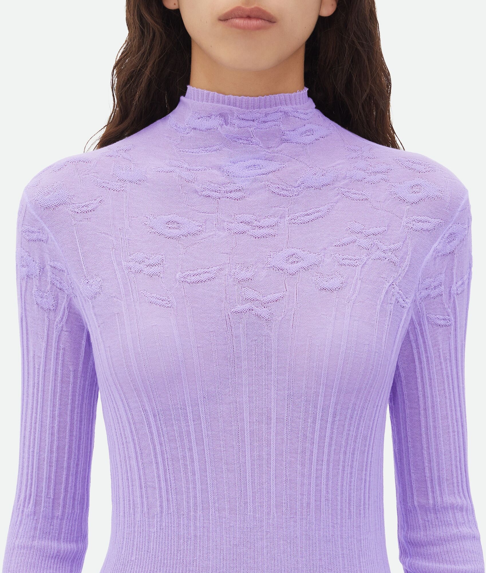 Cotton Flowers High Neck Jumper - 5