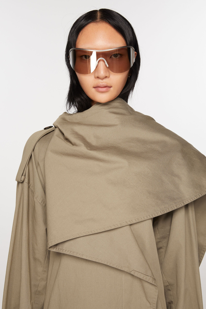 Scarf collar trench coat - Mud Brown 5