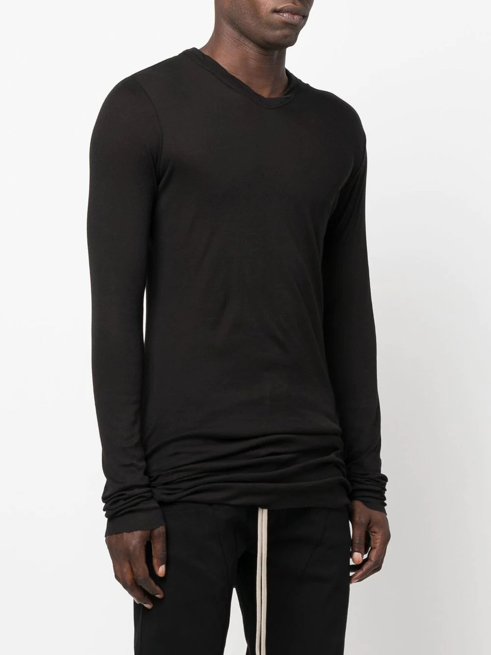 hooded ribbed long-sleeve T-shirt - 3