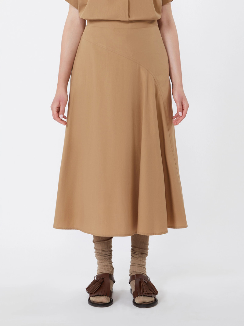 ZATTERA Cotton-poplin skirt - TOBACCO 3