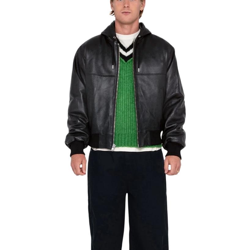 Stussy SS Link Leather Bomber 'Black' 115739 - 3