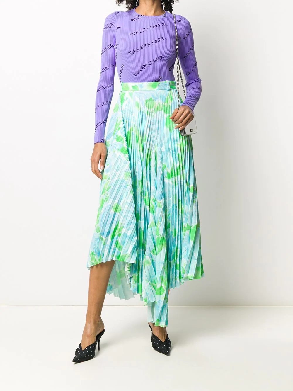 Dynasty floral-print pleated skirt - 2