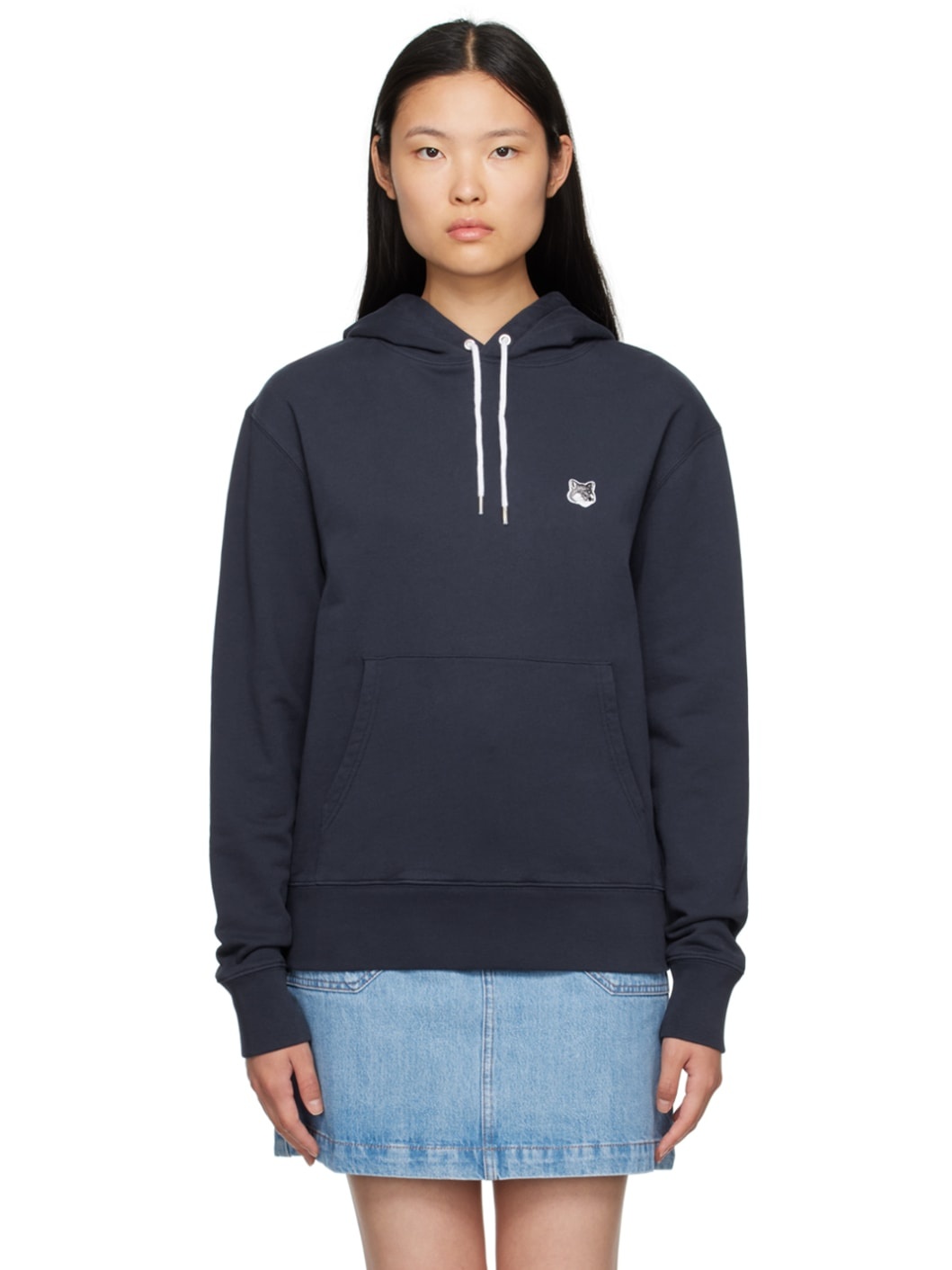 Navy Fox Head Hoodie - 1