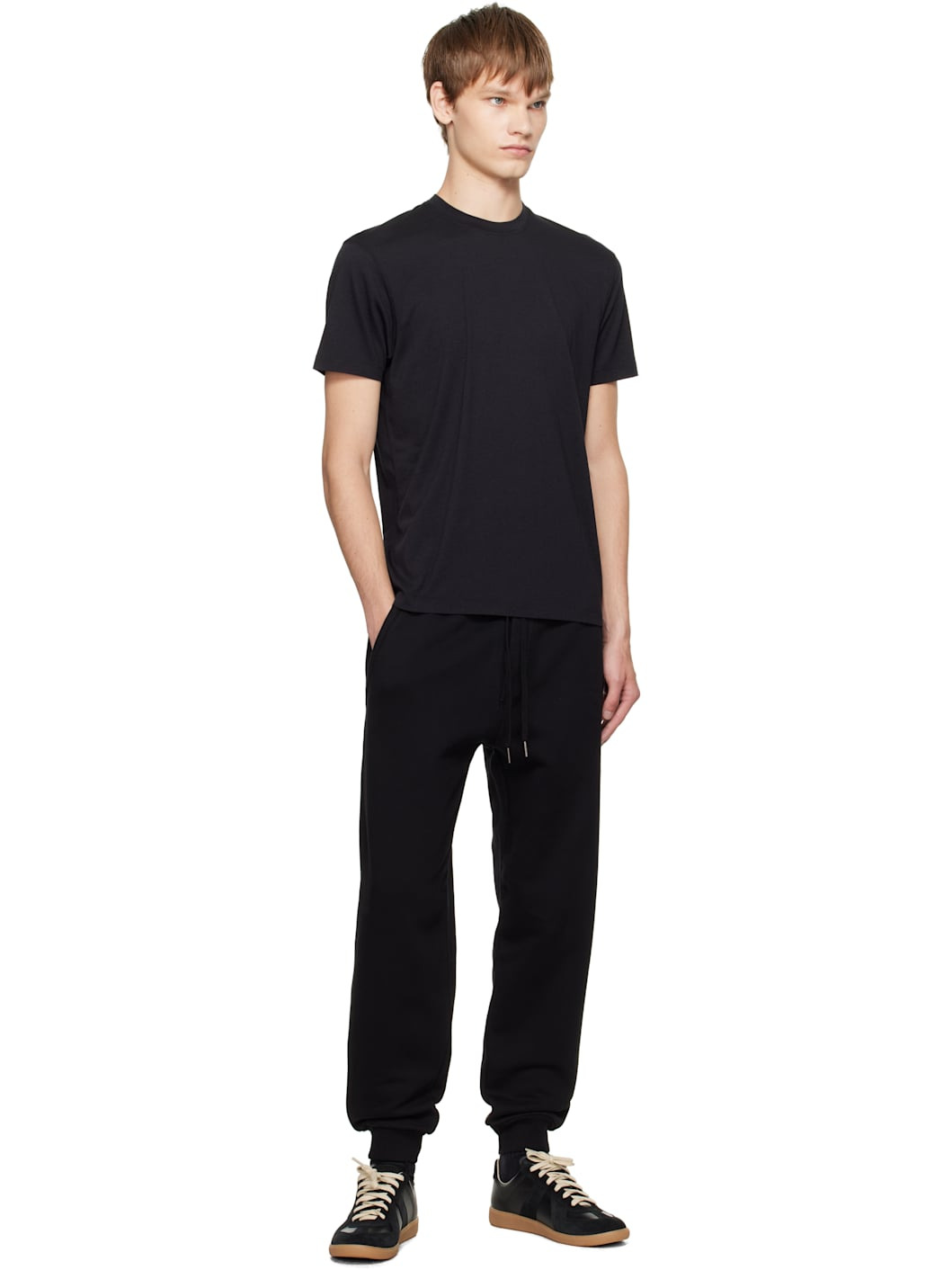 Black Lyocell Cotton Crewneck T-shirt - 4